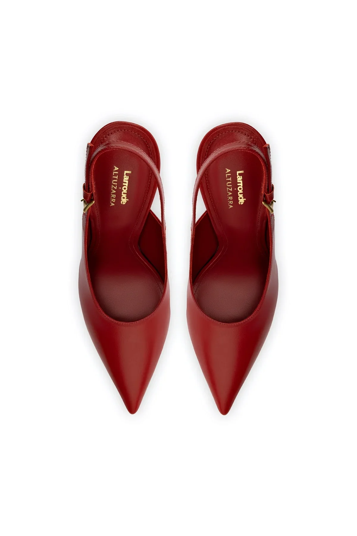 Larroude x Altuzarra Pump In Blood Red Leather - Image 4