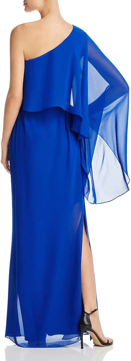 Laundry by Shelli Segal One-Shoulder Draped Gown in Blue - Image 2