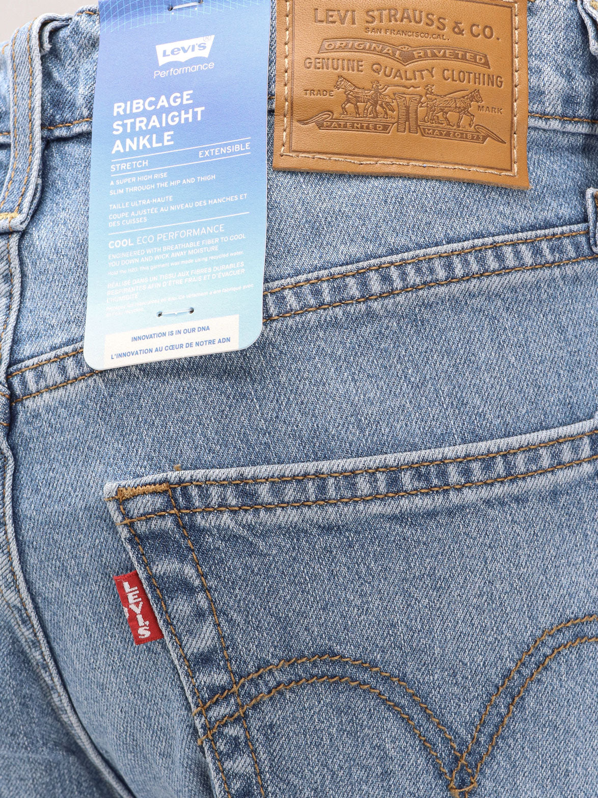 Levi's Ribcage Straight Ankle Stretch Denim Jeans - Image 3