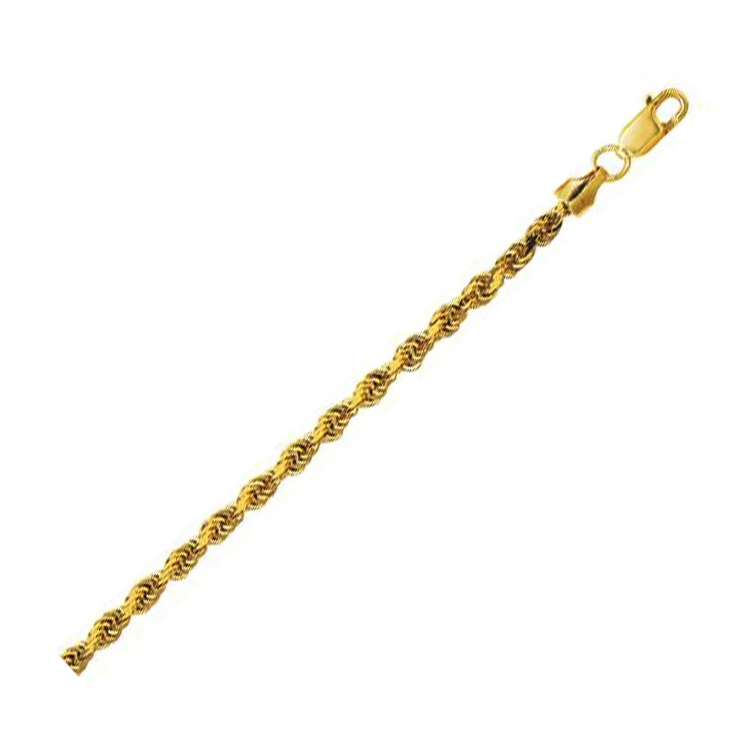 Lite Rope Chain Bracelet in 10k Yellow Gold  (3.20 mm) - Image 11