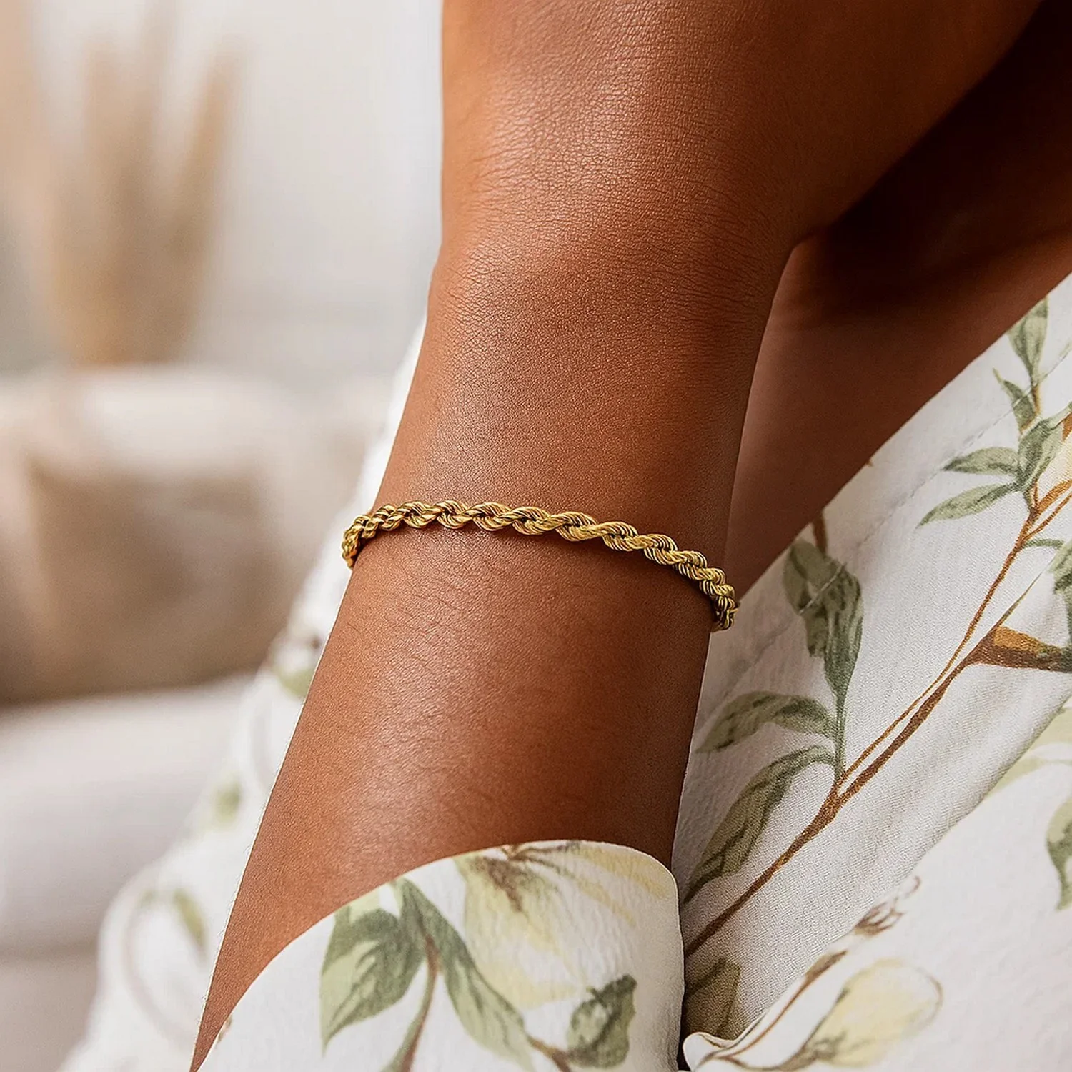 Lite Rope Chain Bracelet in 10k Yellow Gold  (3.20 mm) - Image 13