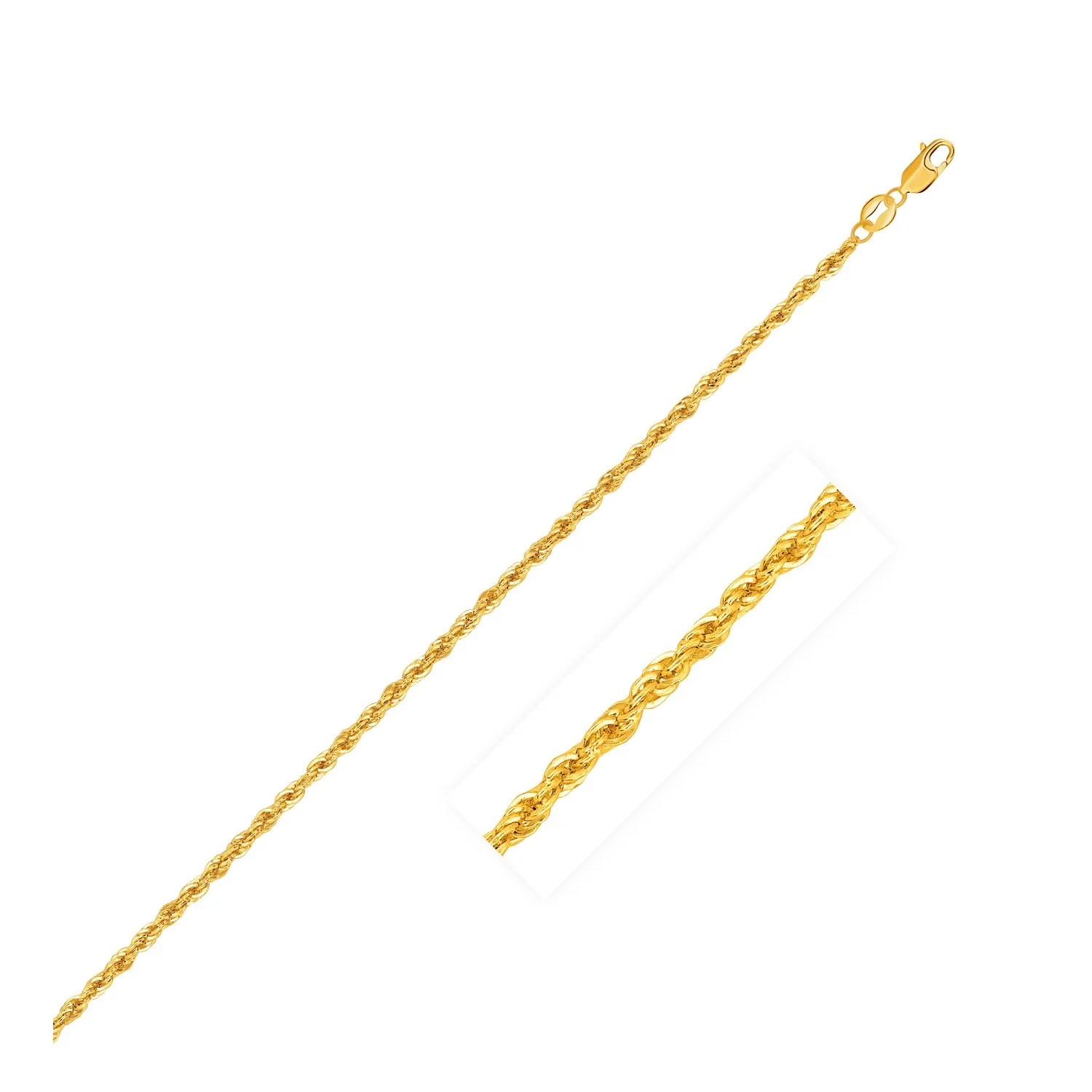 Lite Rope Chain Bracelet in 14k Yellow Gold (1.5 mm) - Image 4
