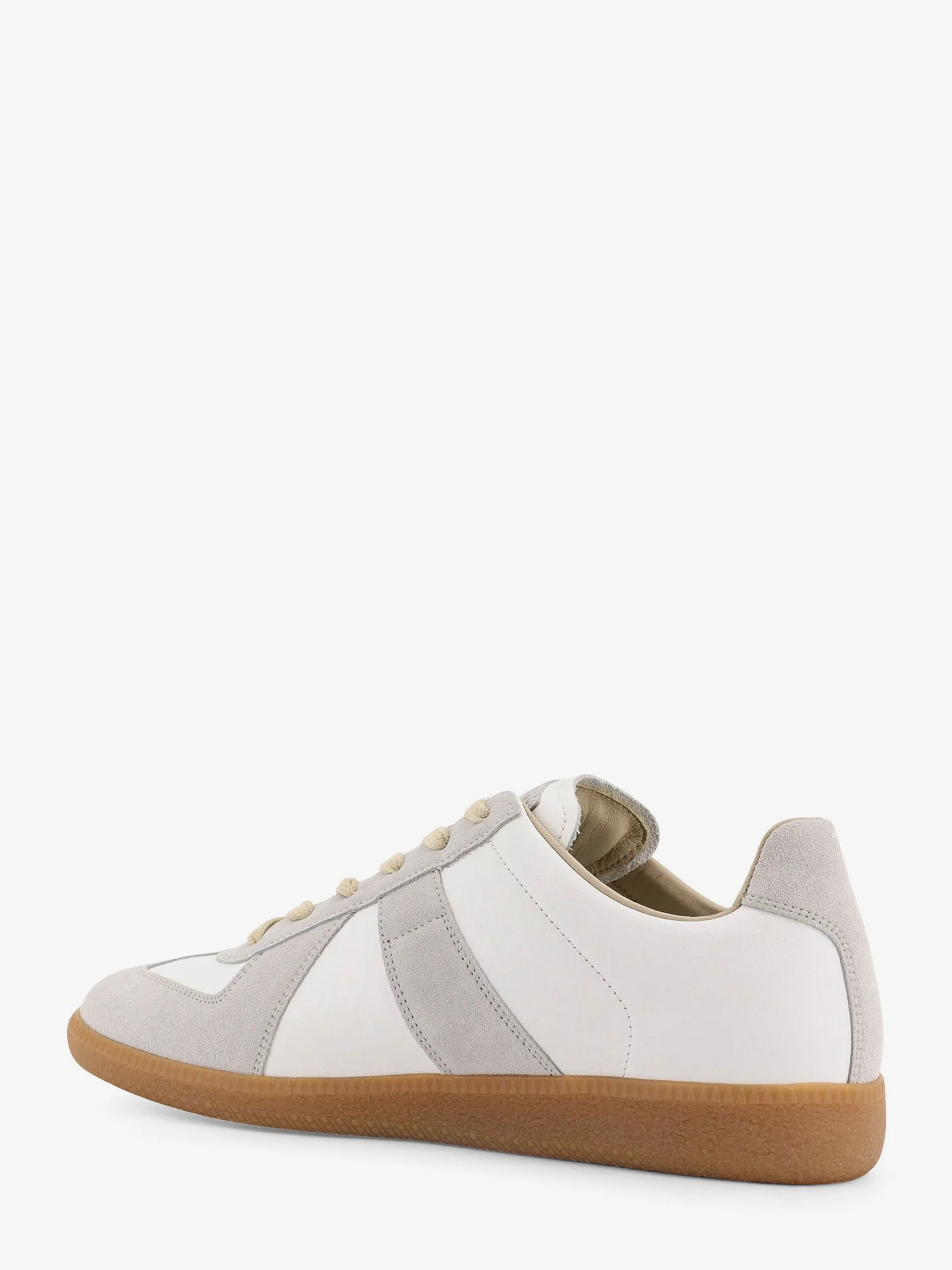 Maison Margiela Replica Leather And Suede Low-Top Sneakers - Image 3