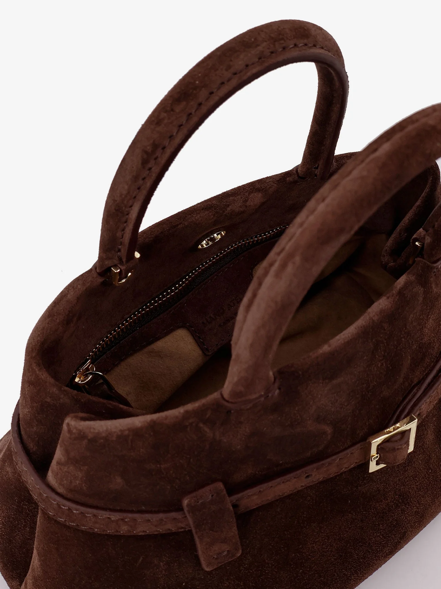 Manu Atelier Le Cambon 25 Suede Handbag - Image 4