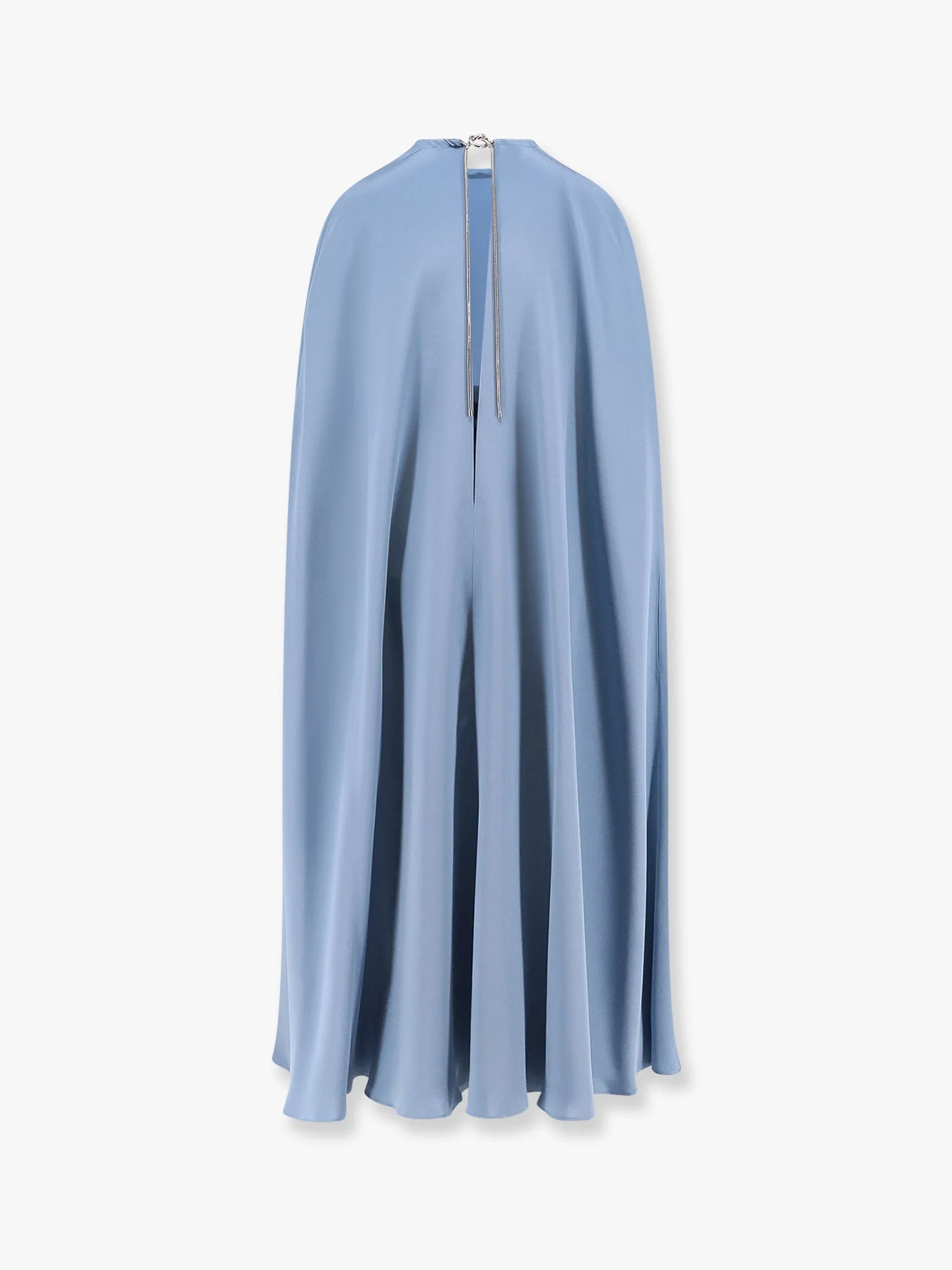 Max Mara Managua Silk Long Dress With Silk Cape And Metal Detail - Image 4