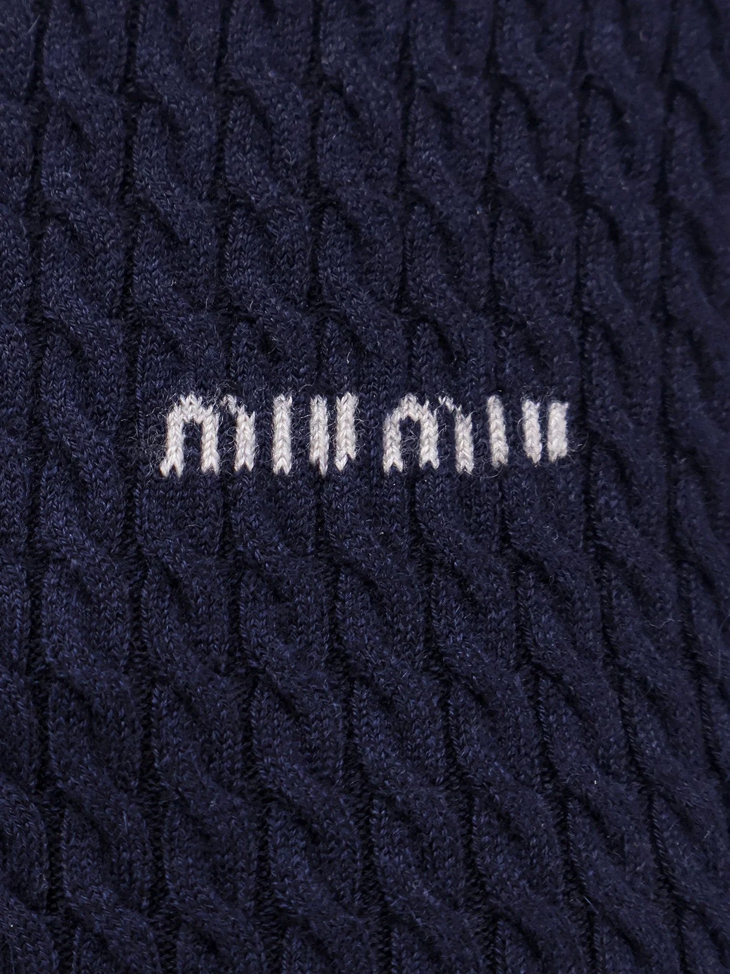 Miu Miu Cable-Knit Cachemire Blend Cardigan - Image 5