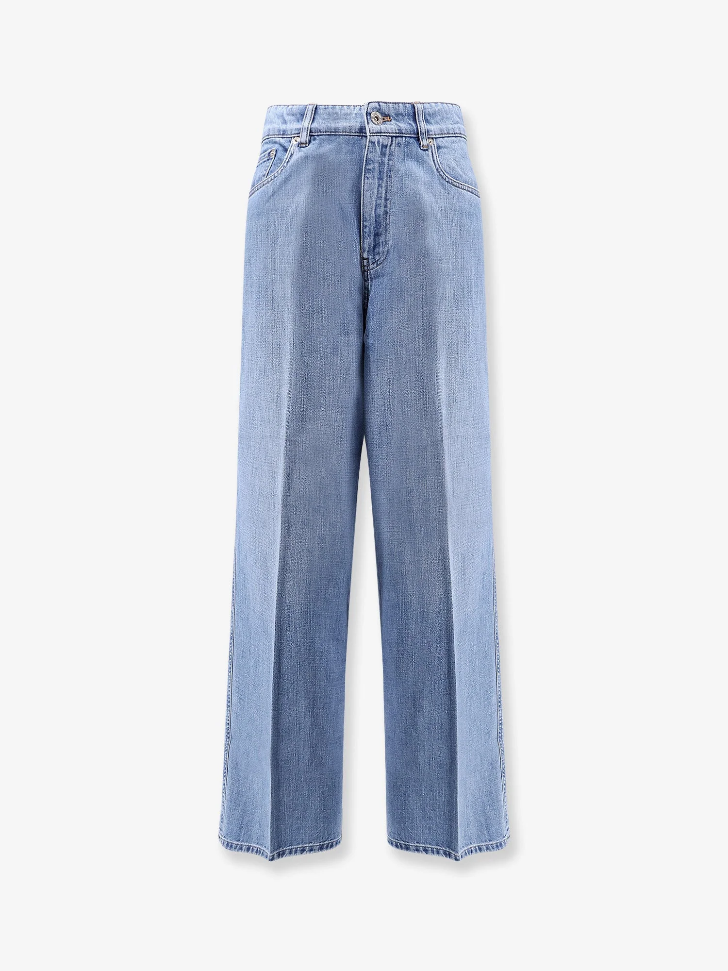 Miu Miu Cotton Jeans With Logo Lettering Embroidery