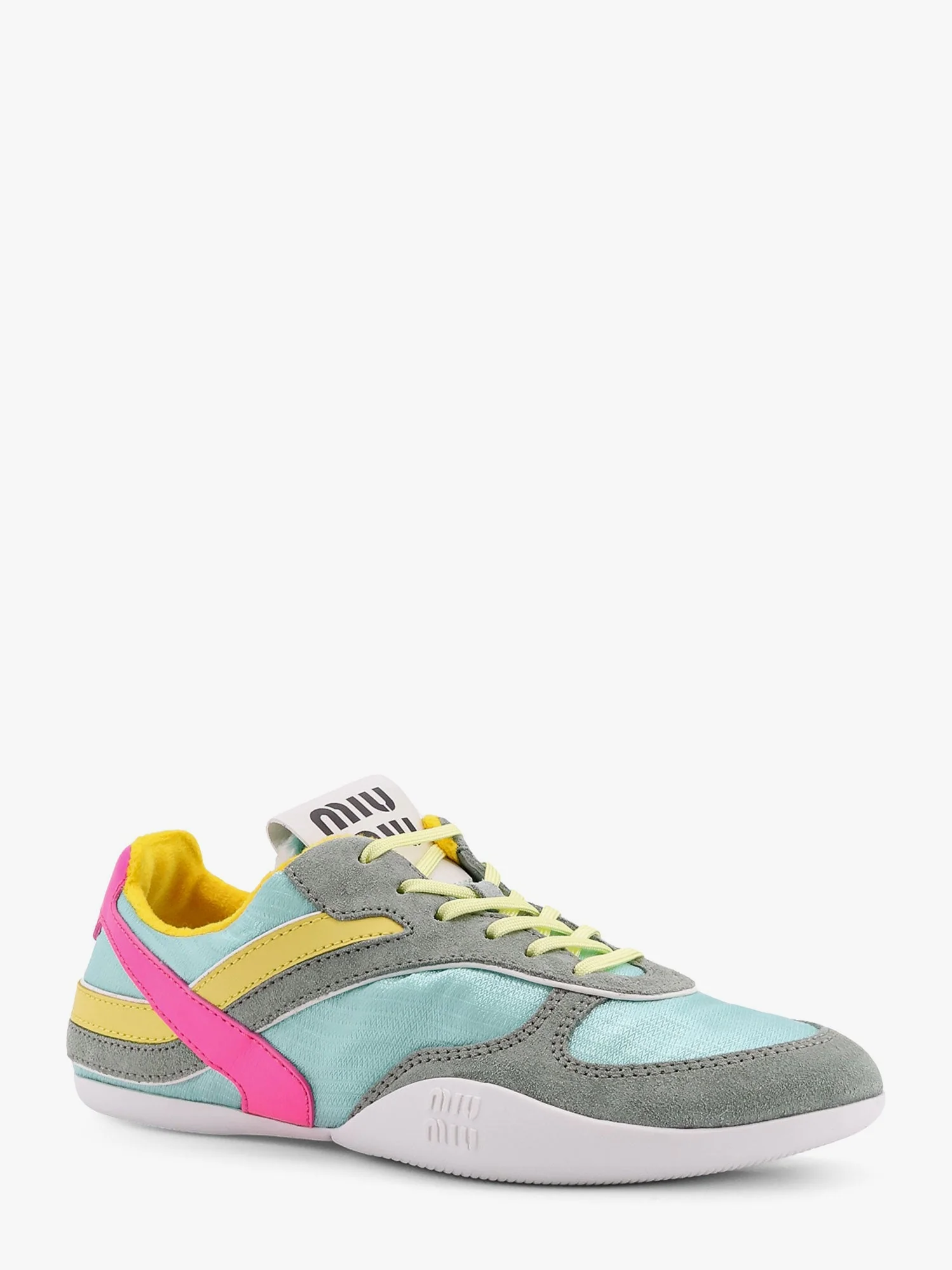 Miu Miu Gymnasium Low-Top Technical Fabric And Suede Sneackers - Image 2
