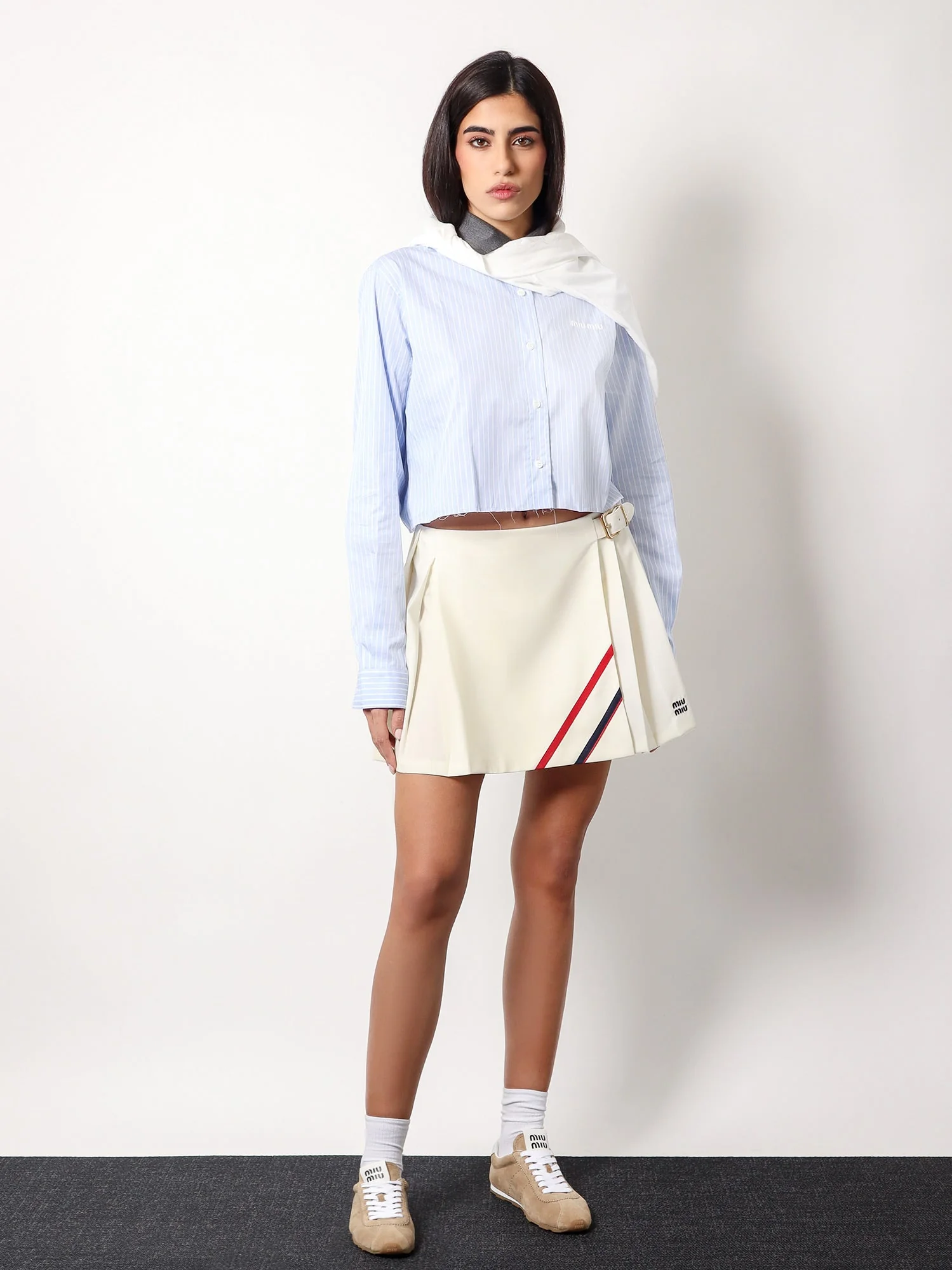 Miu Miu Plissé Wool And Mohair Skirt - Image 2