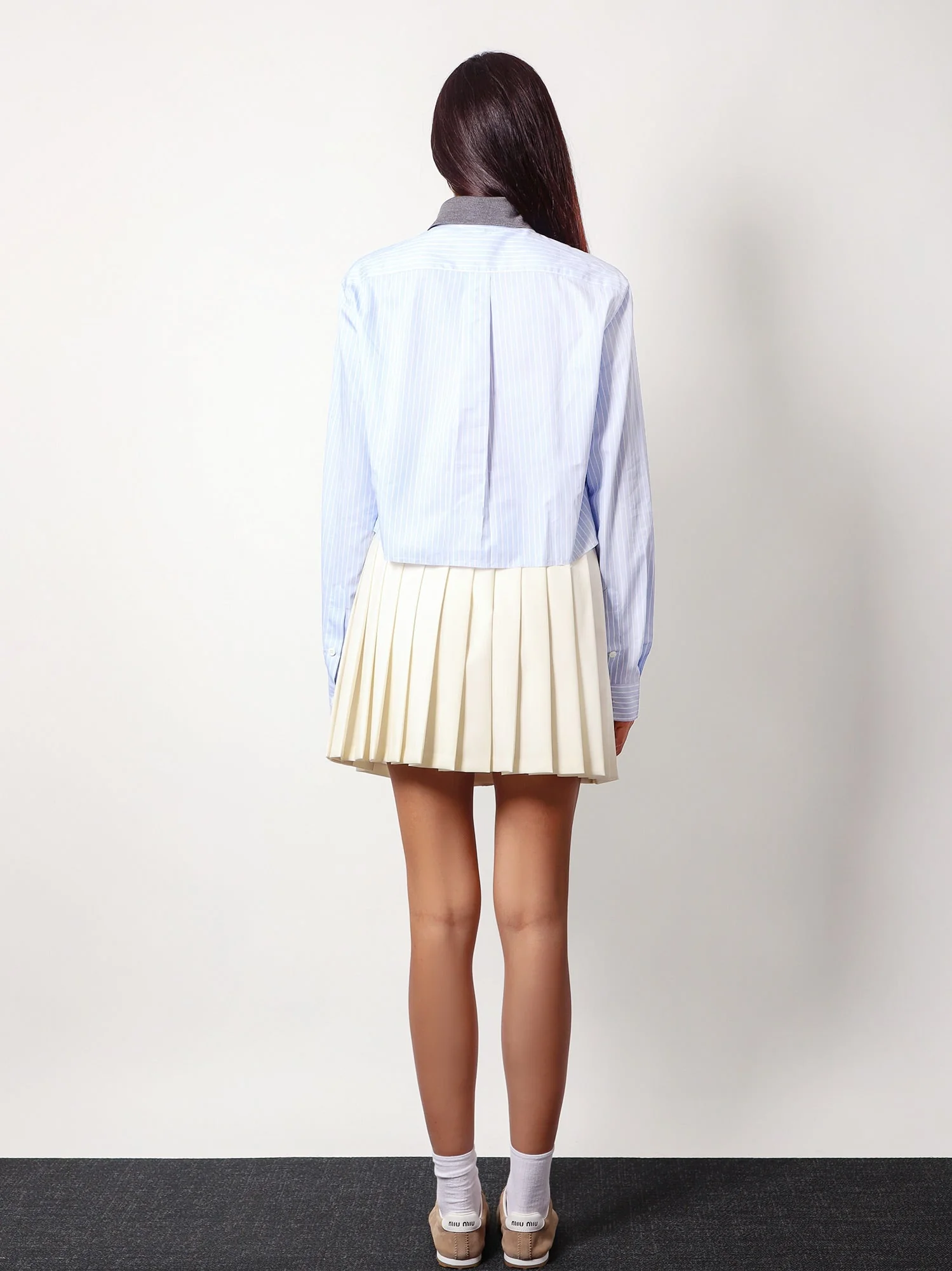 Miu Miu Plissé Wool And Mohair Skirt - Image 3