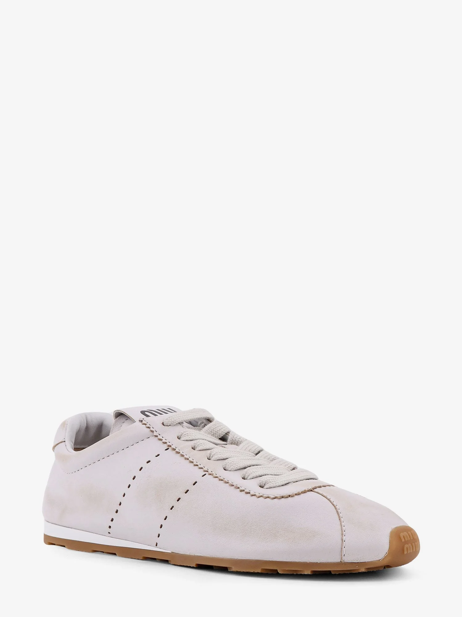 Miu Miu Plume Low-Top Leather Sneakers - Image 7