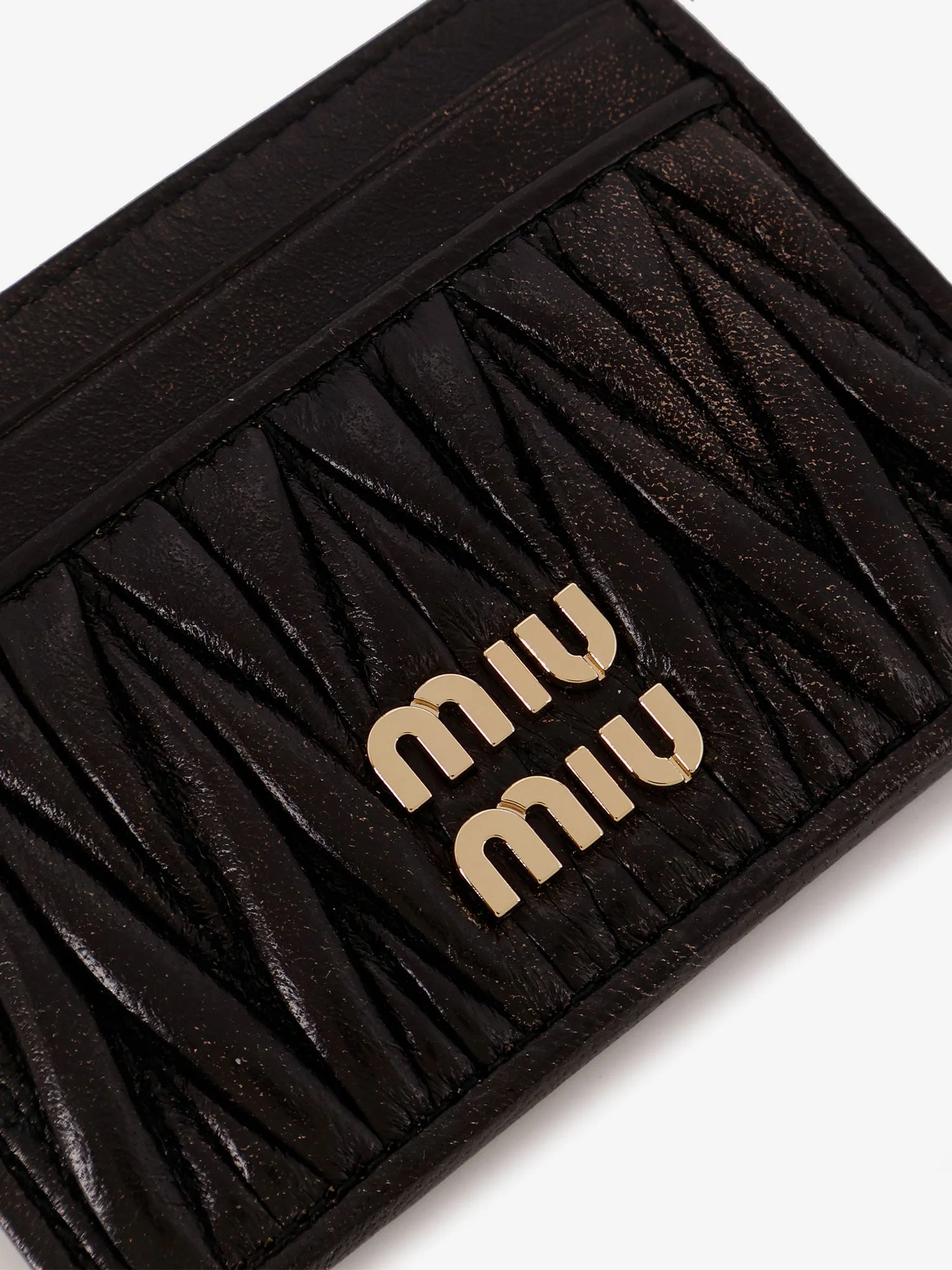 Miu Miu Quilted Leather Card Holder With Metal Lettering Logo - Image 3
