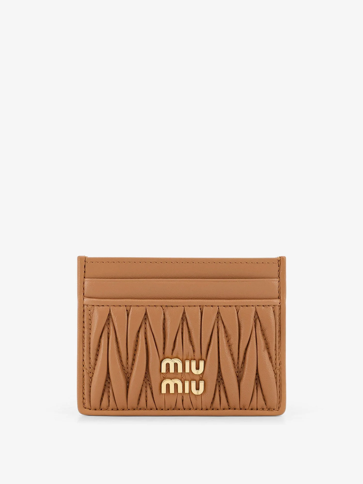Miu Miu Quilted Leather Card Holder With Metal Lettering Logo - Image 4