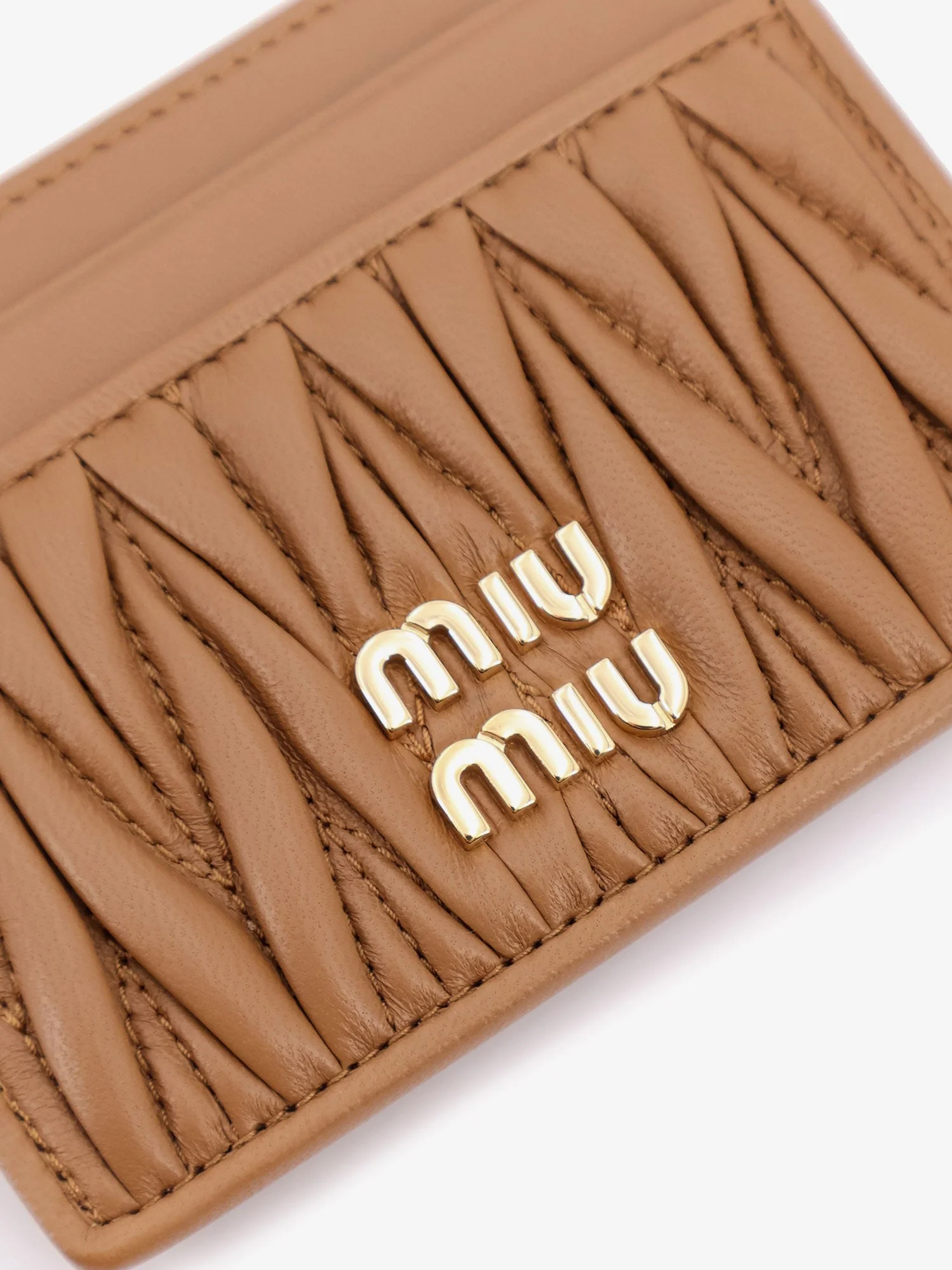 Miu Miu Quilted Leather Card Holder With Metal Lettering Logo - Image 6