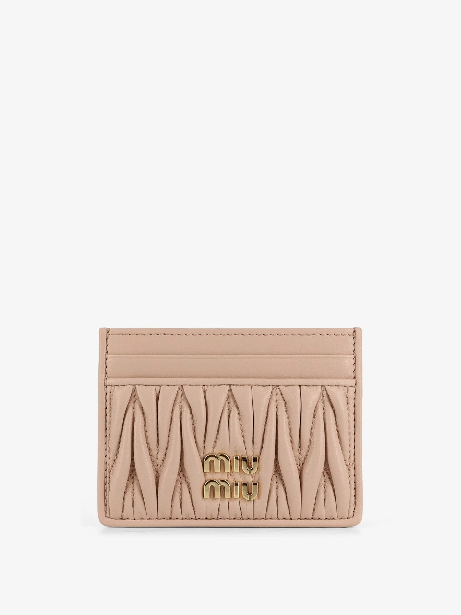 Miu Miu Quilted Leather Card Holder With Metal Lettering Logo - Image 7