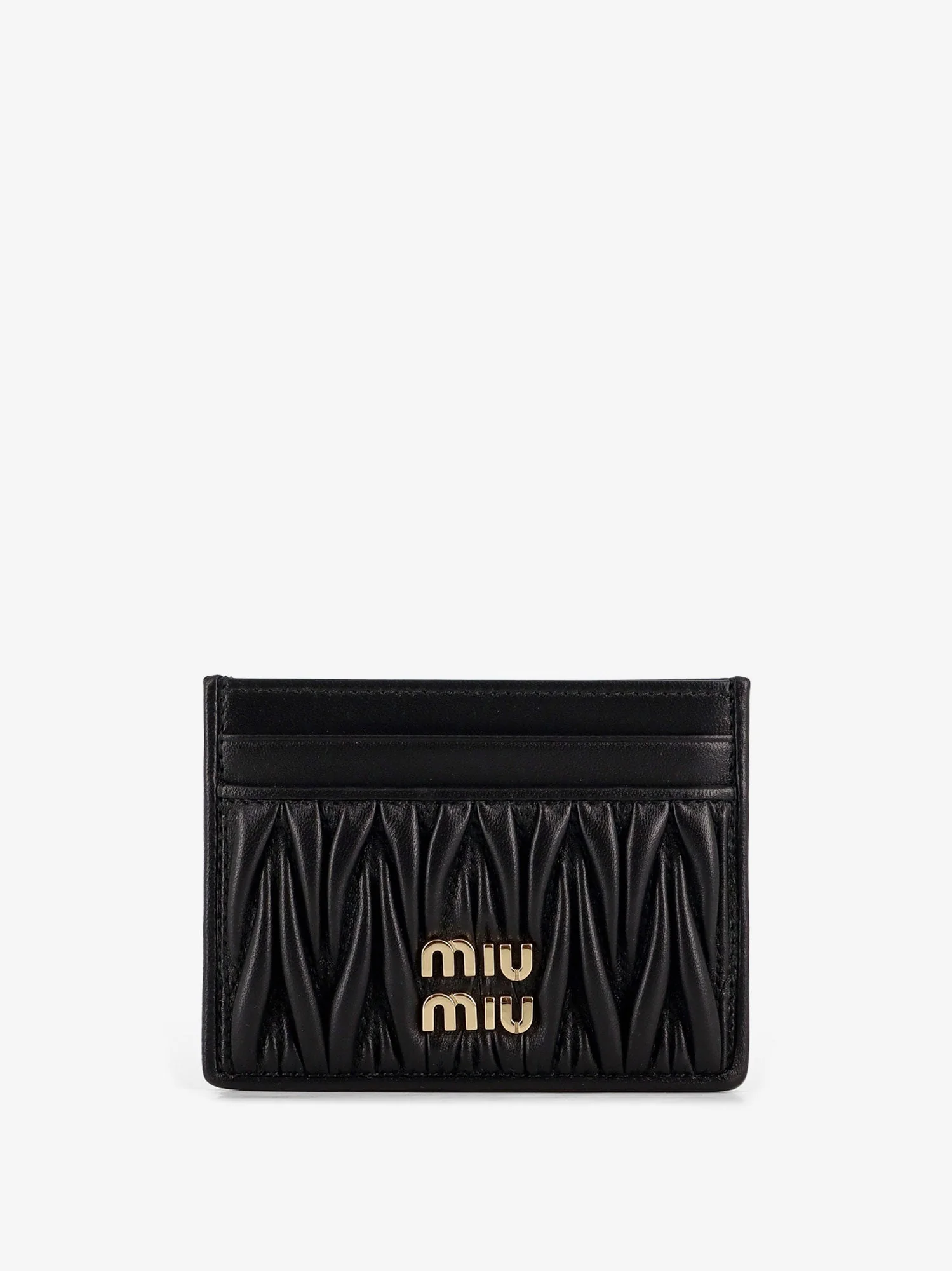 Miu Miu Quilted Leather Card Holder With Metal Lettering Logo - Image 9
