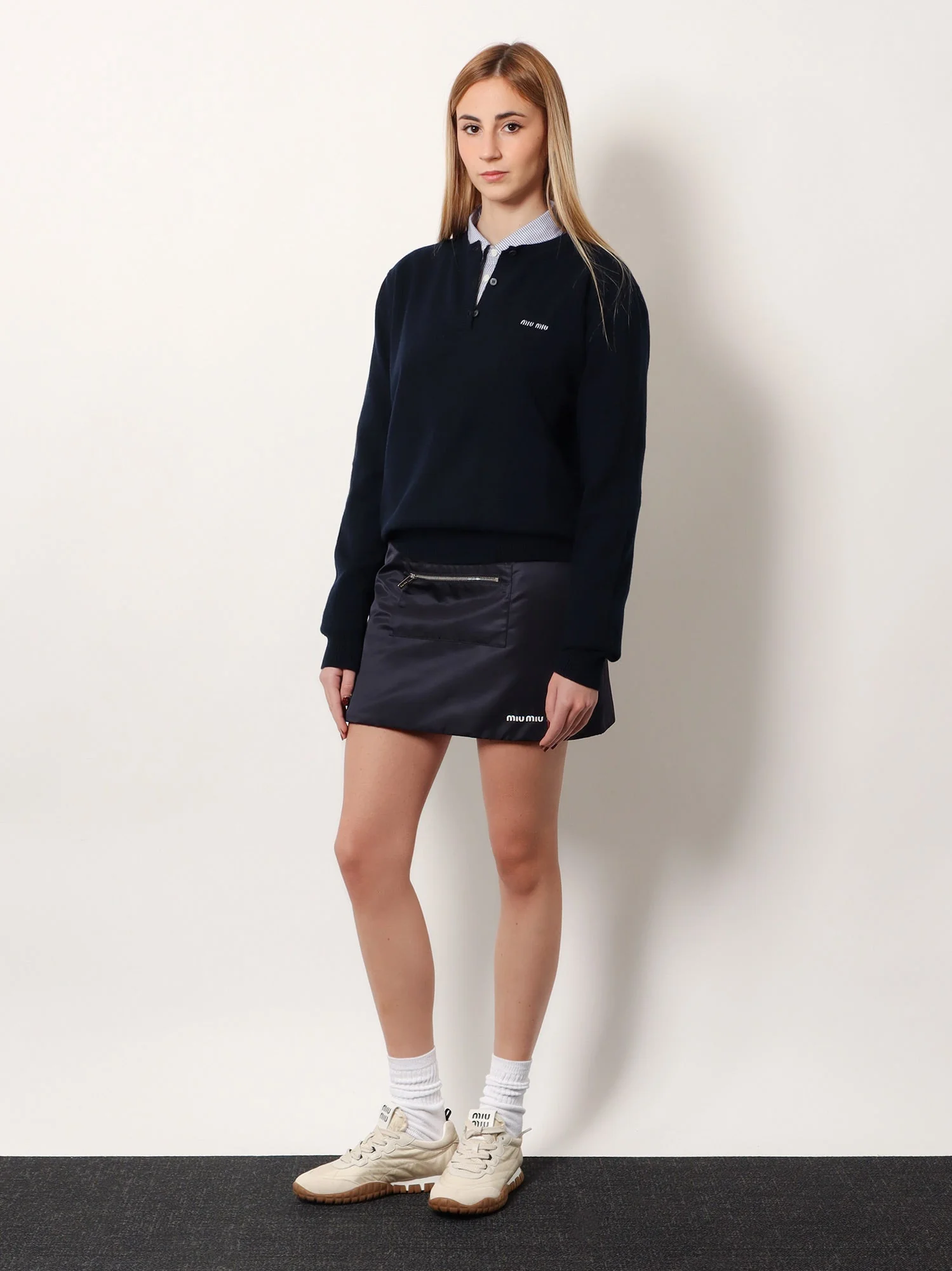 Miu Miu Recycled Material Mini Skirt - Image 2