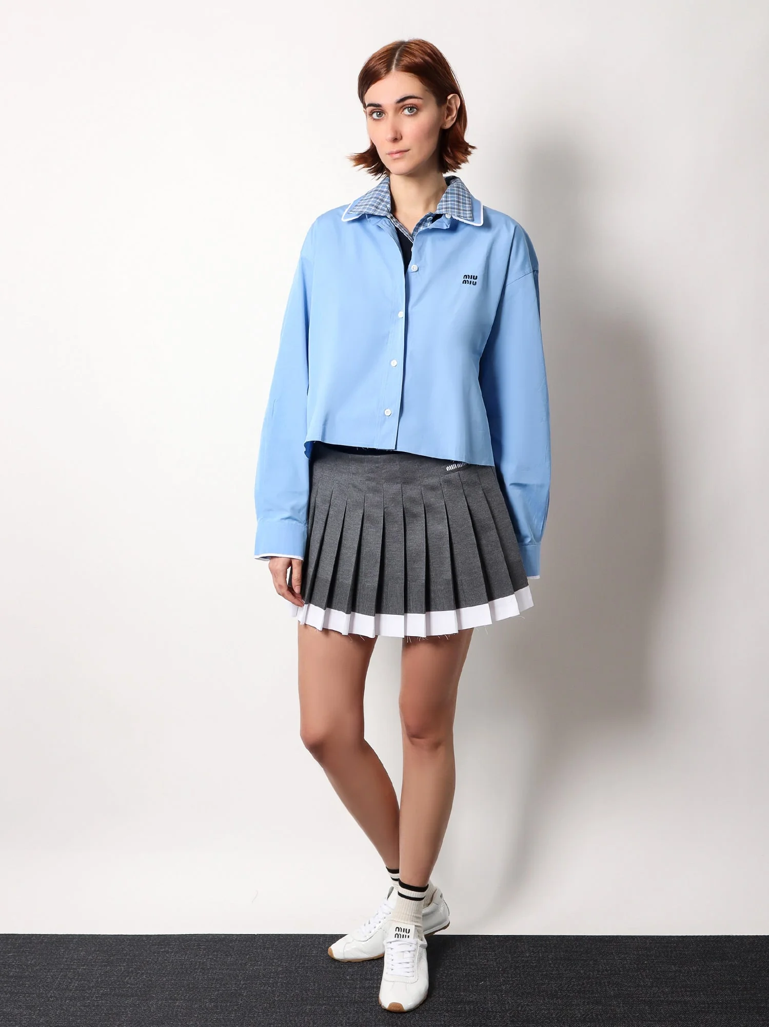 Miu Miu Recycled Silk Pleated Skirt - Image 2