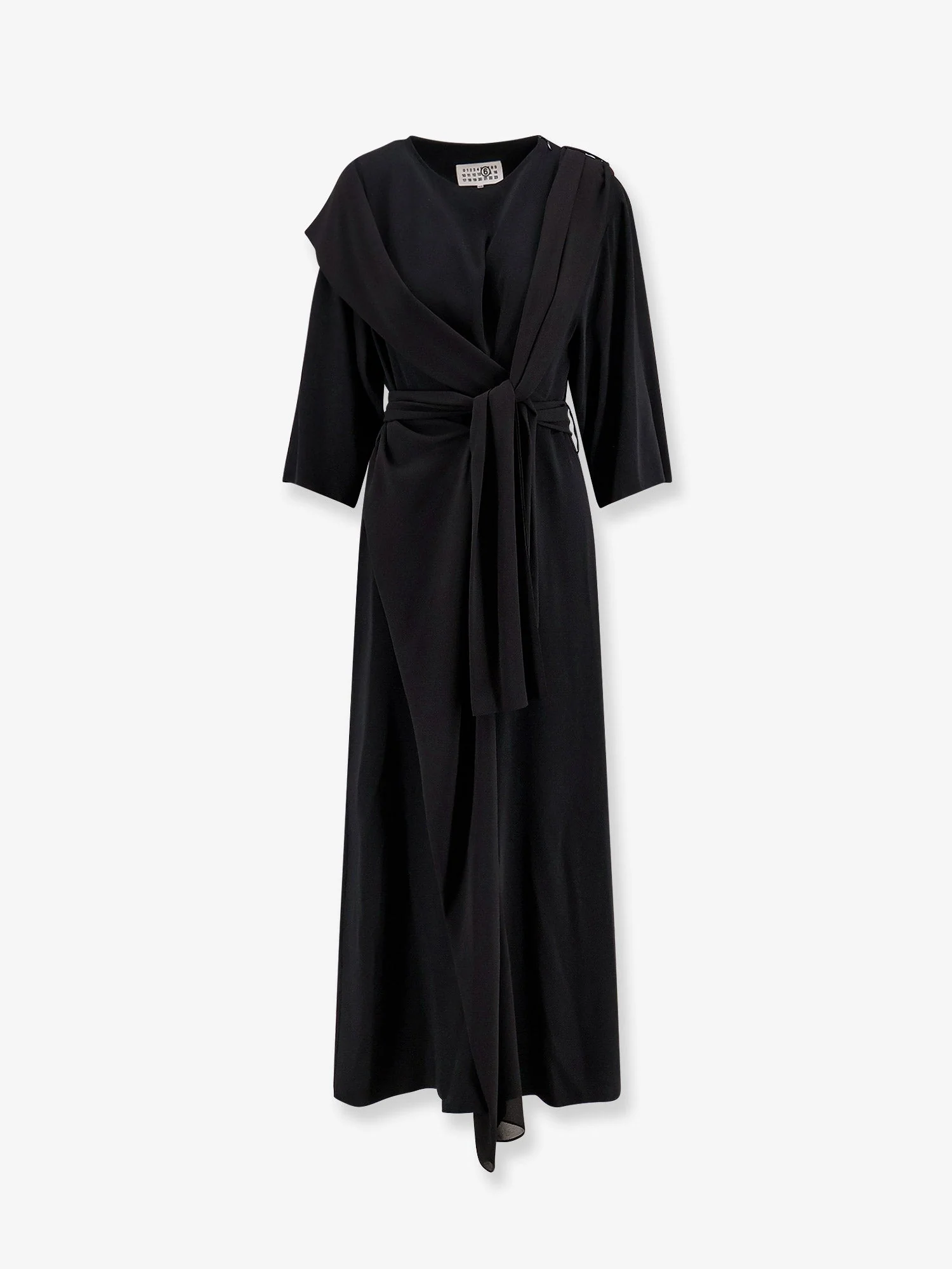 Mm6 Maison Margiela Long Jersey Dress With Satin Inserts