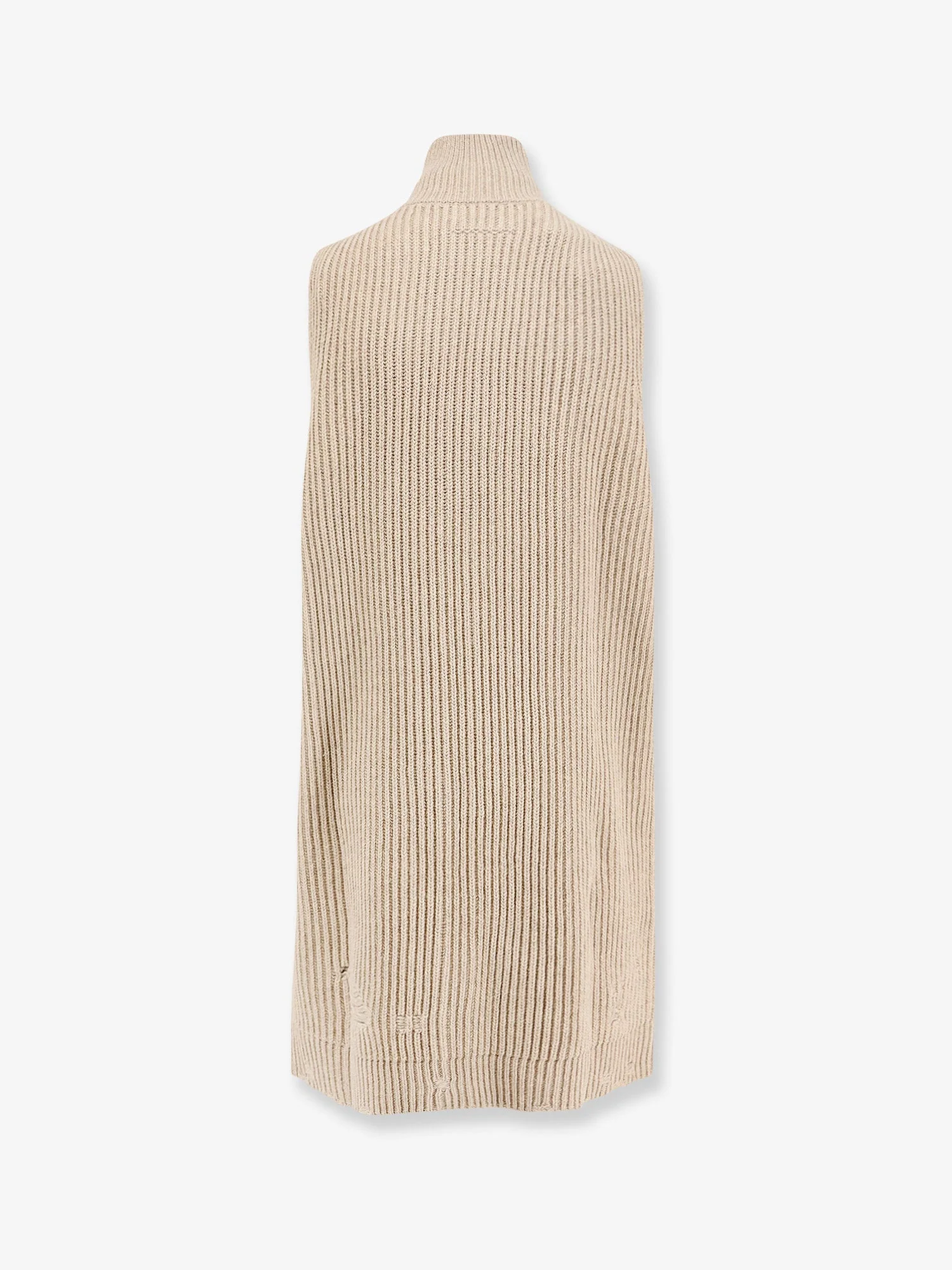 Mm6 Maison Margiela Sleeveless Long Wool Blend Cardigan With Distressed Effect - Image 2