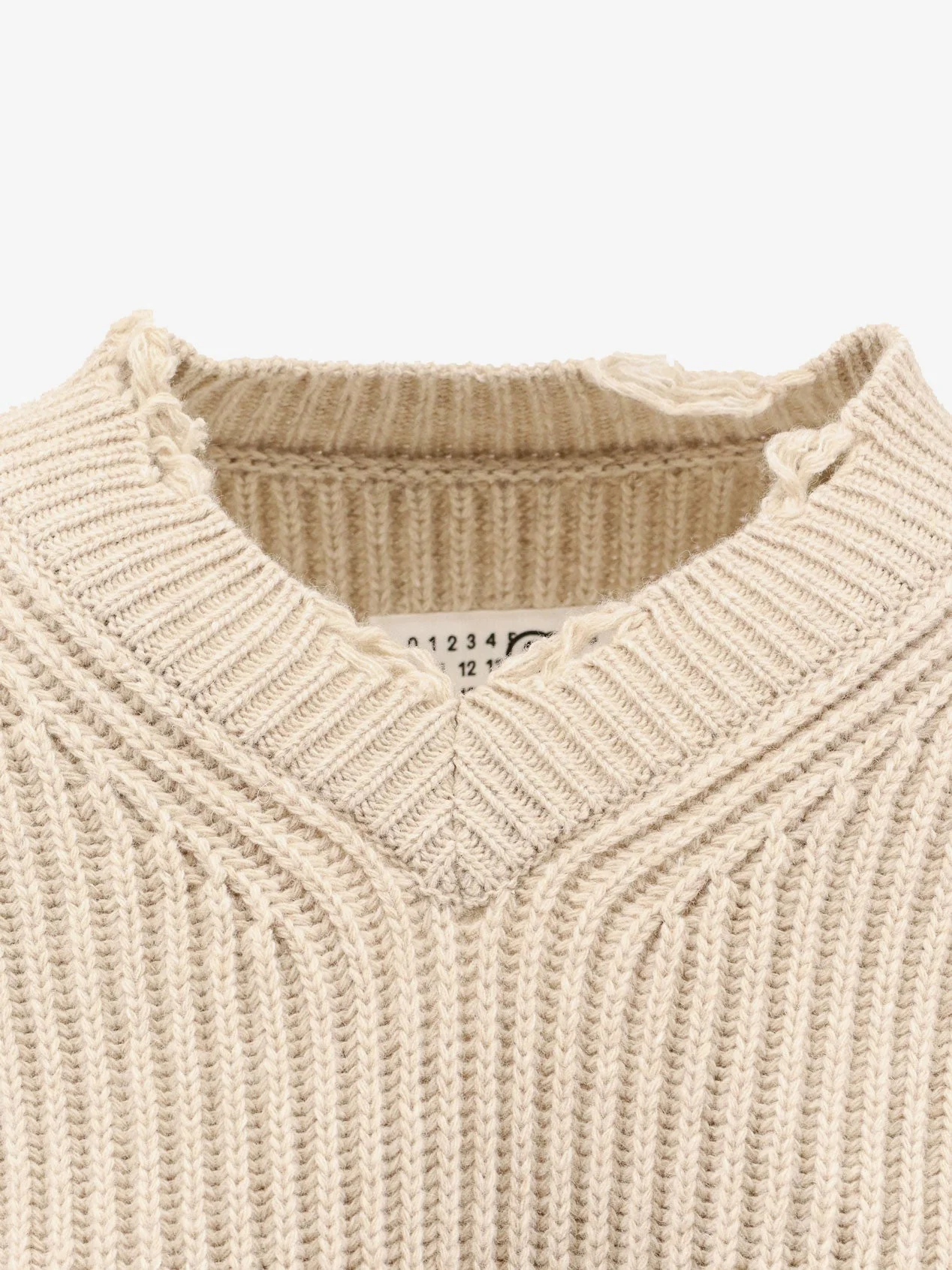 Mm6 Maison Margiela Wool Blend Sweater With Distressed Effect - Image 3