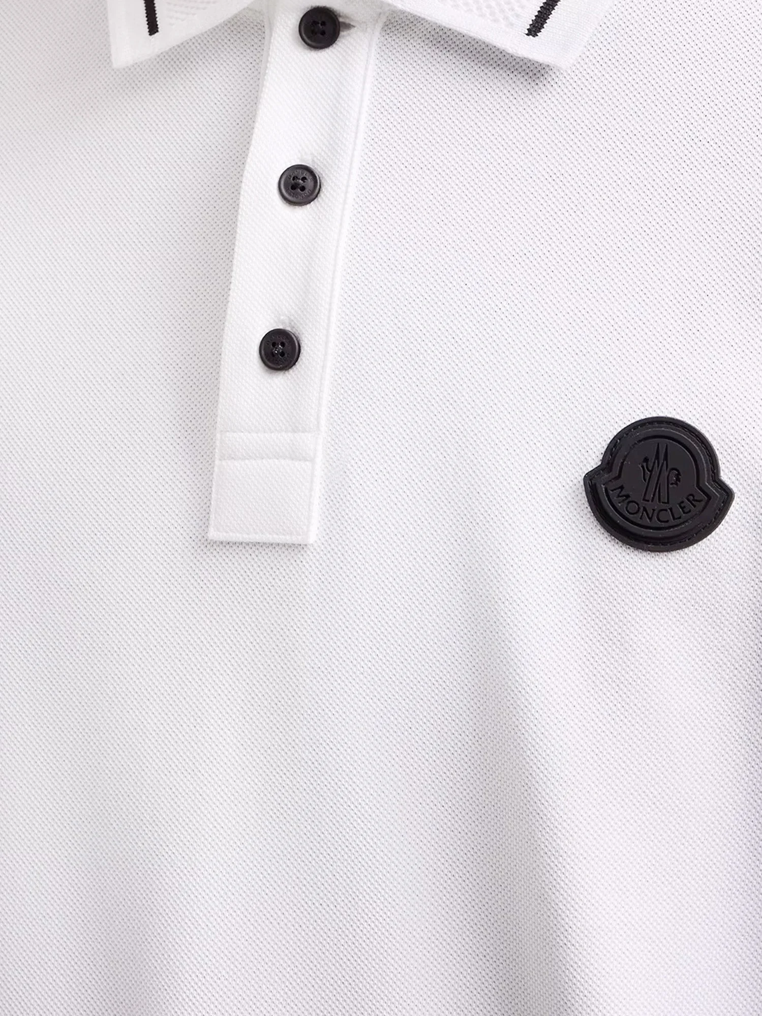 Moncler Cotton Polo Shirt With Logo Patch - Image 3