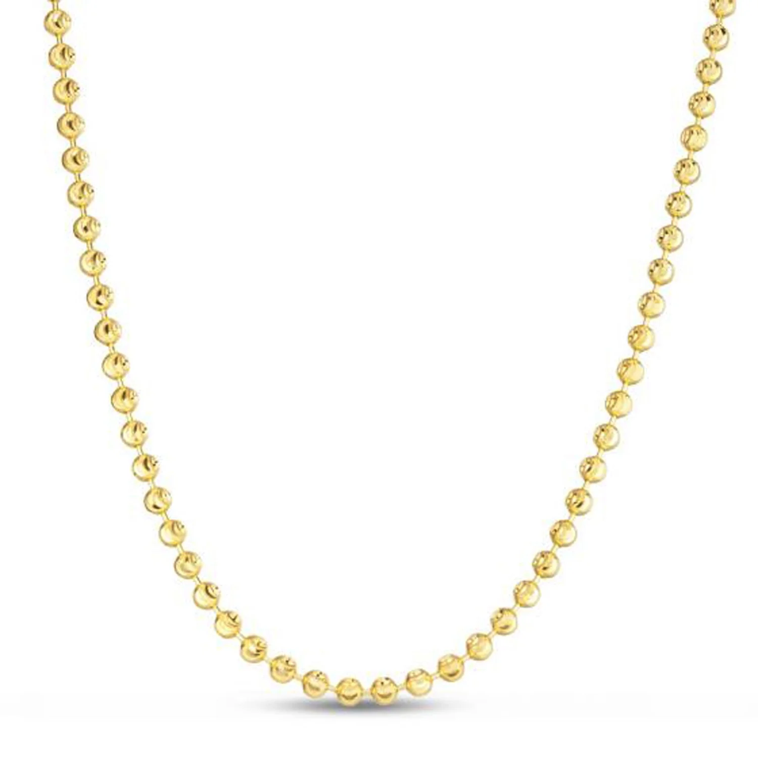 Moon Cut Bead Chain in 14k Yellow Gold (3.0 mm) - Image 4
