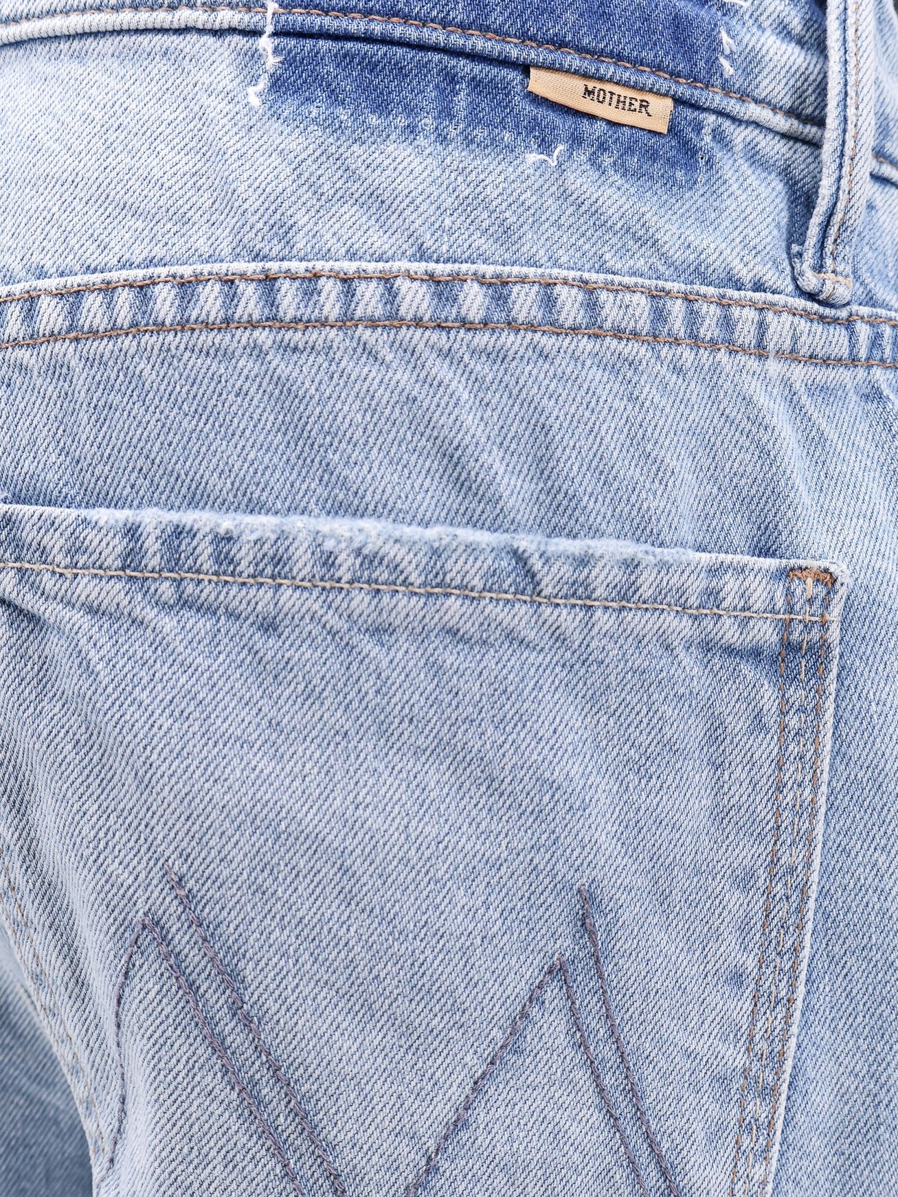 Mother Cotton Blend Jeans Wirh Back Logo Label - Image 3