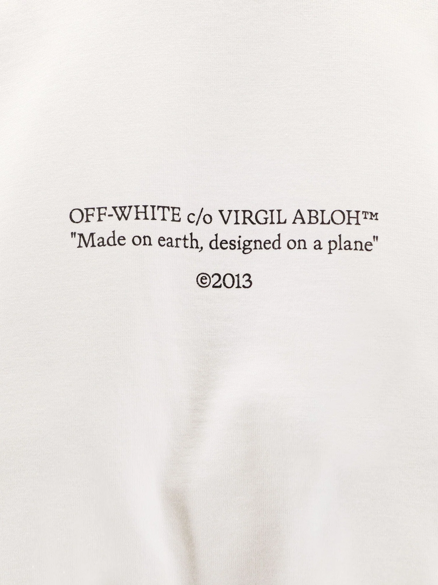 Off White Cotton T-Shirt - Image 3