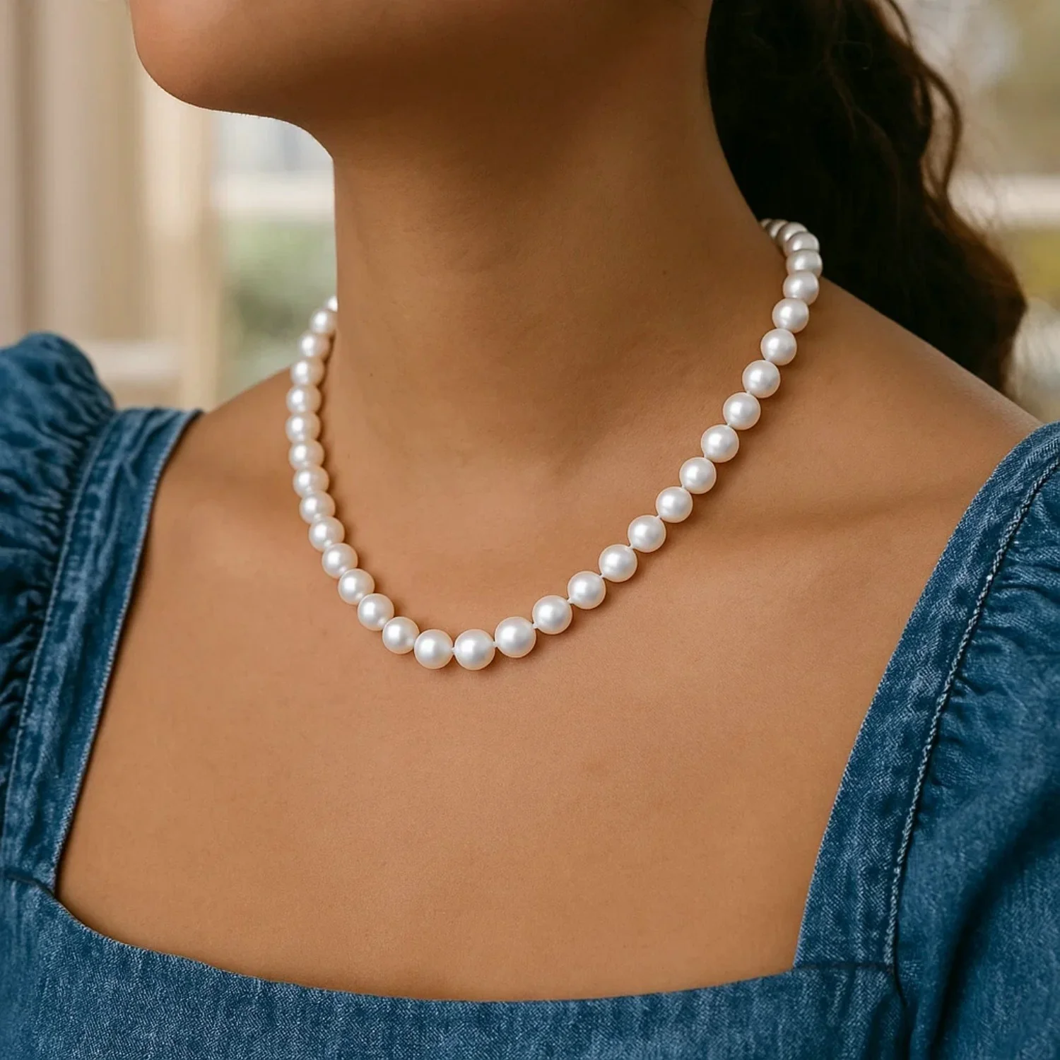Pearl Necklace with 14K Yellow Gold - Image 9