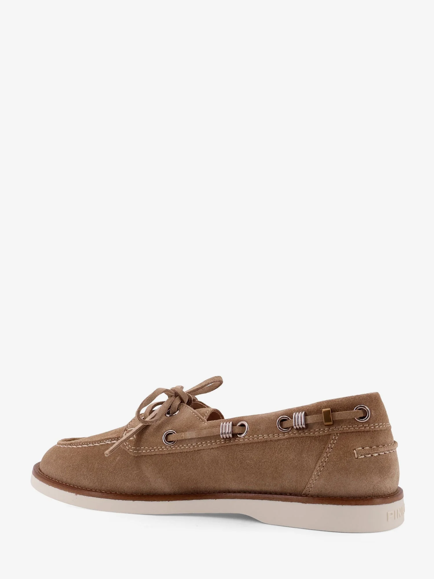 Pinko Grace Suede Loafers With Metal Lettering Logo - Image 8