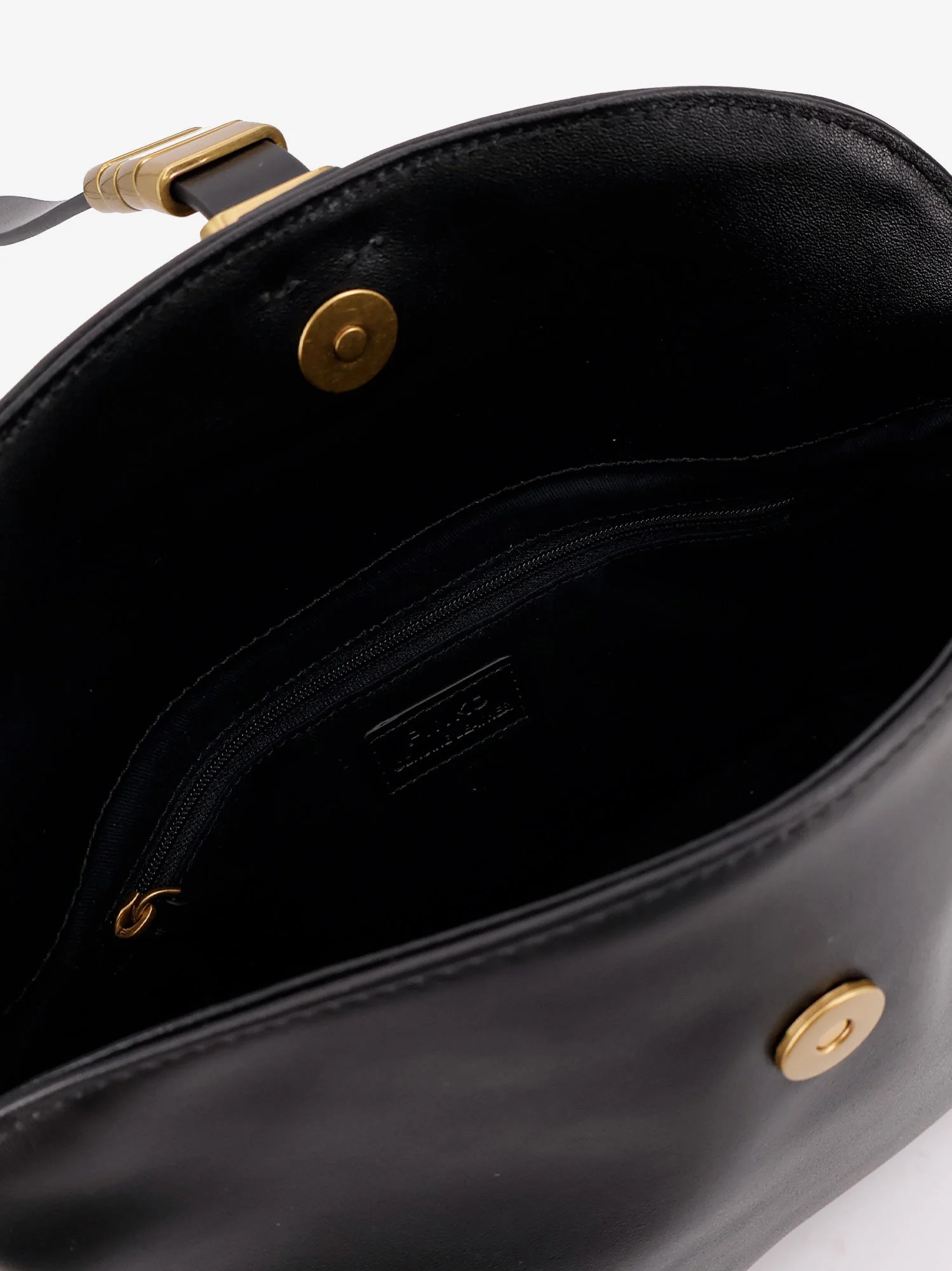 Pinko Leather Shoulder Bag With Metal Logo Detail - Image 4