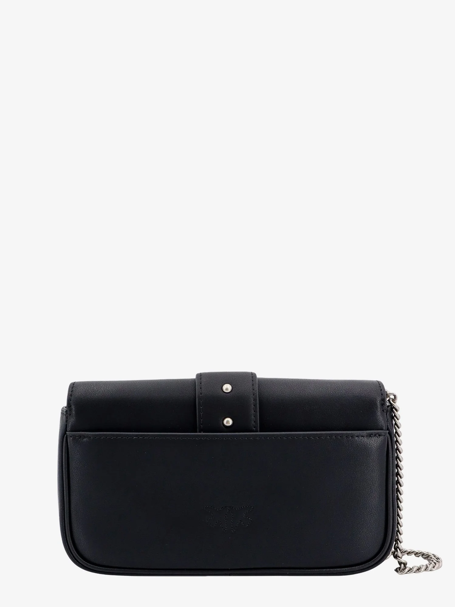 Pinko Love One Pocket Leather Shoulder Bag With Love Birds Buckle - Image 7
