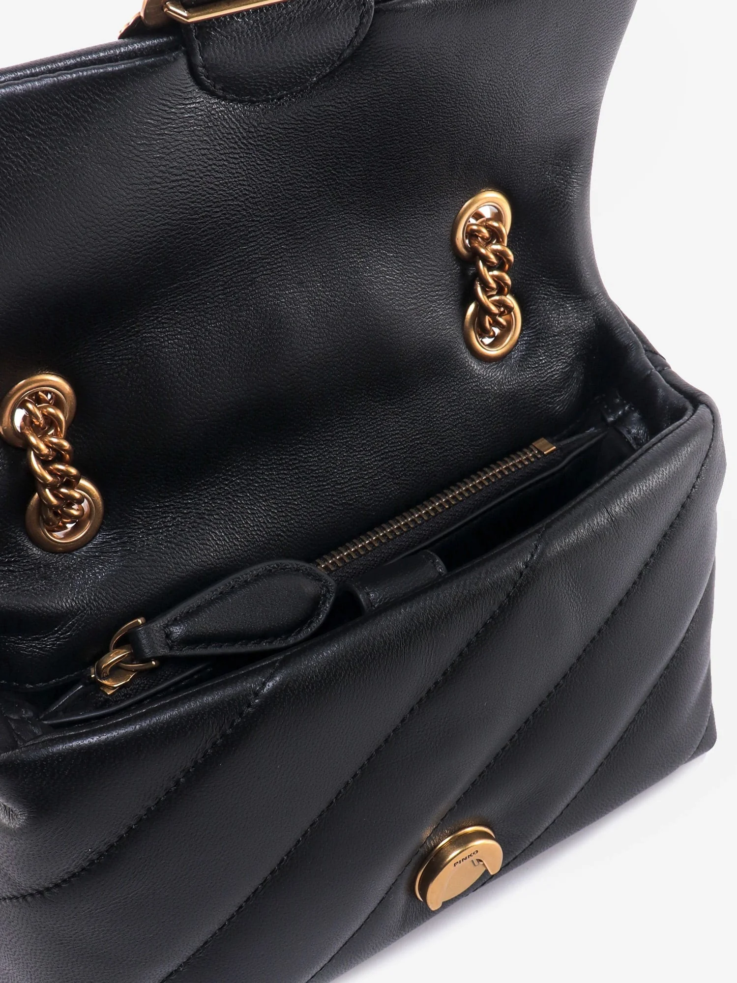 Pinko Love Puff Mini Matelassé Leather Shoulder Bag - Image 4