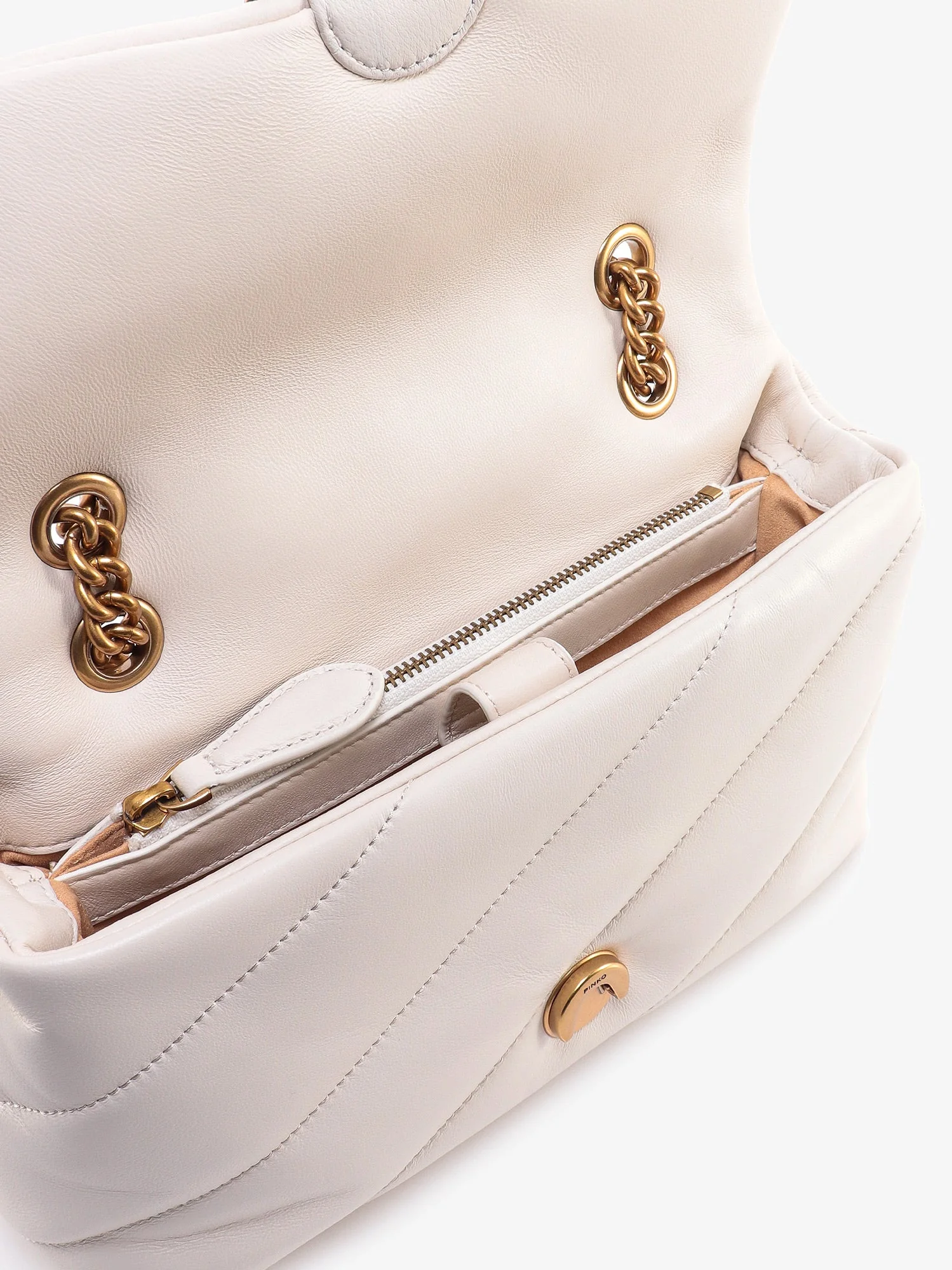 Pinko Matelassé Leather Shoulder Bag With Iconic Love Birds Buckle - Image 4