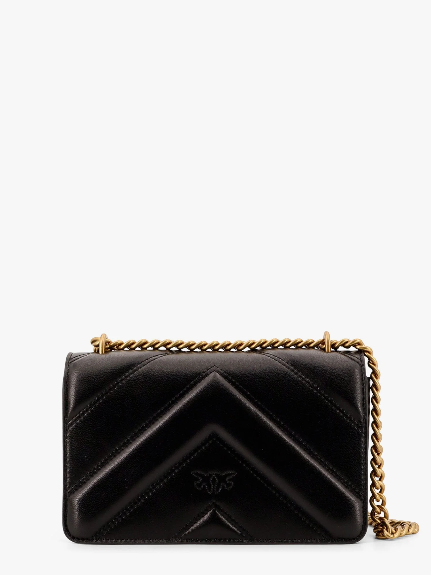 Pinko Matelassé Leather Shoulder Bag With Love Birds Buckle - Image 2