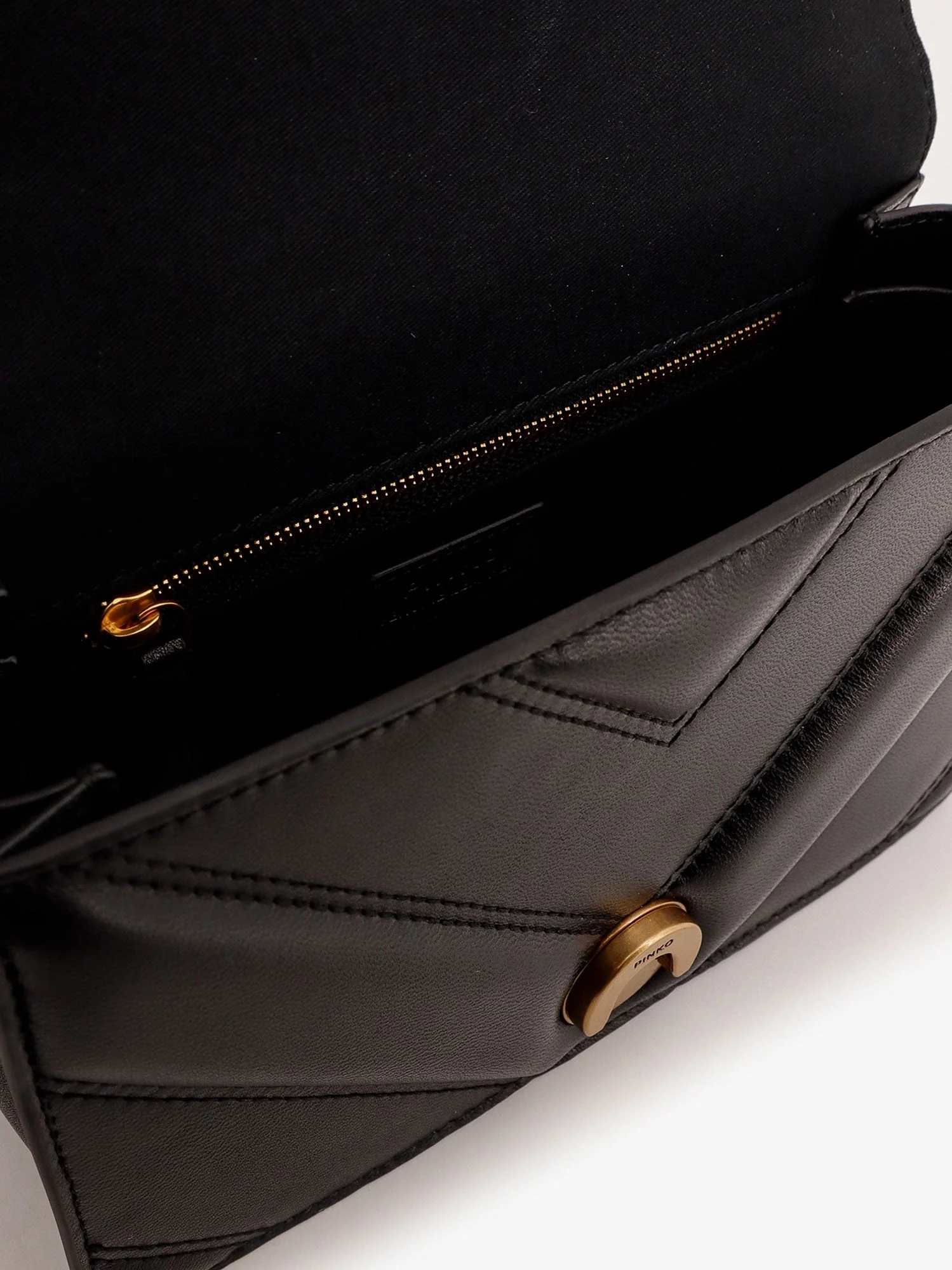 Pinko Matelassé Leather Shoulder Bag With Love Birds Buckle - Image 4