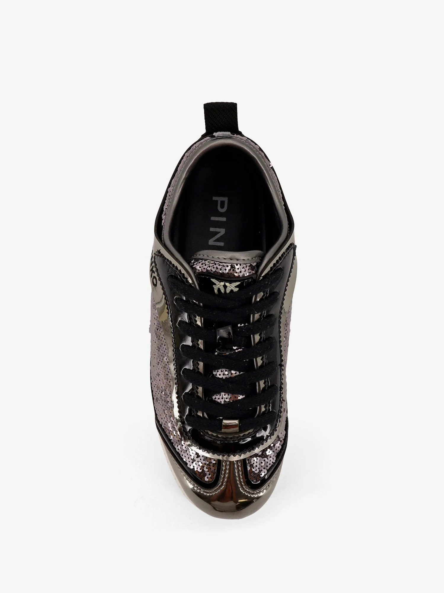 Pinko Reby 10 Mirror Fabric Sneakers With Sequins - Image 5
