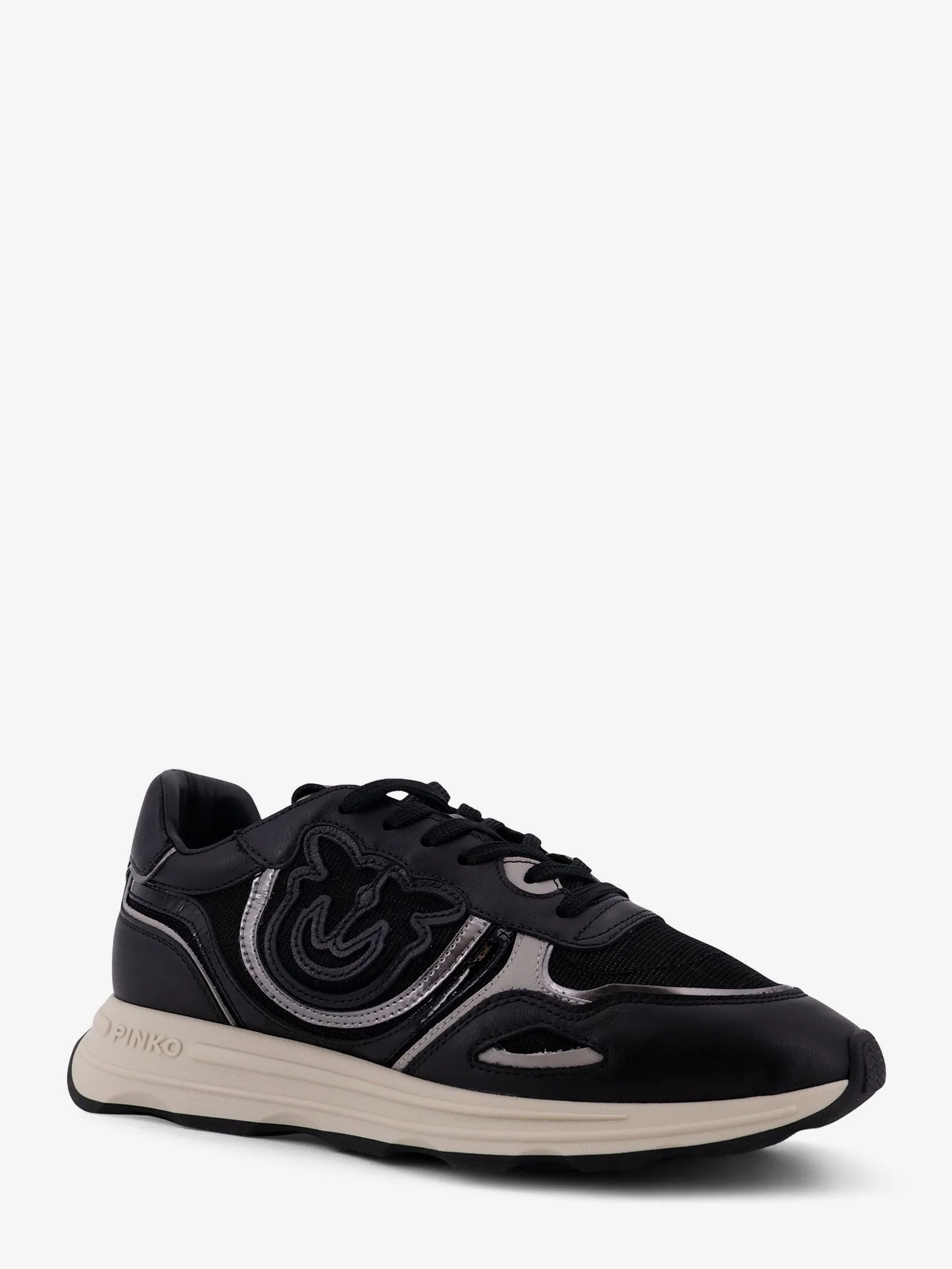 Pinko Zoe Leather Sneakers With Mesh Inserts - Image 2