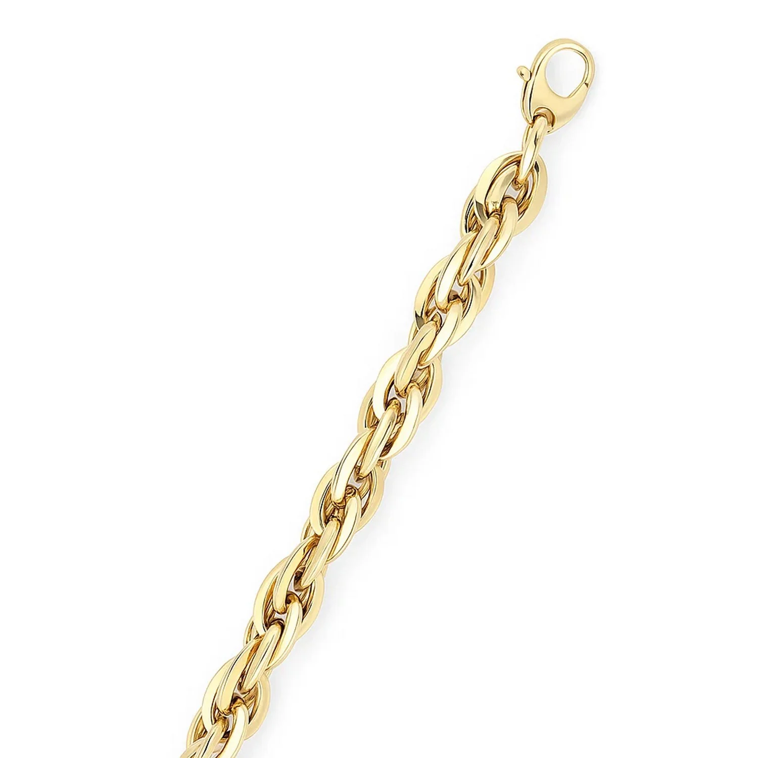 Polished Double Oval Link Chain Necklace in 14k Yellow Gold - Image 4