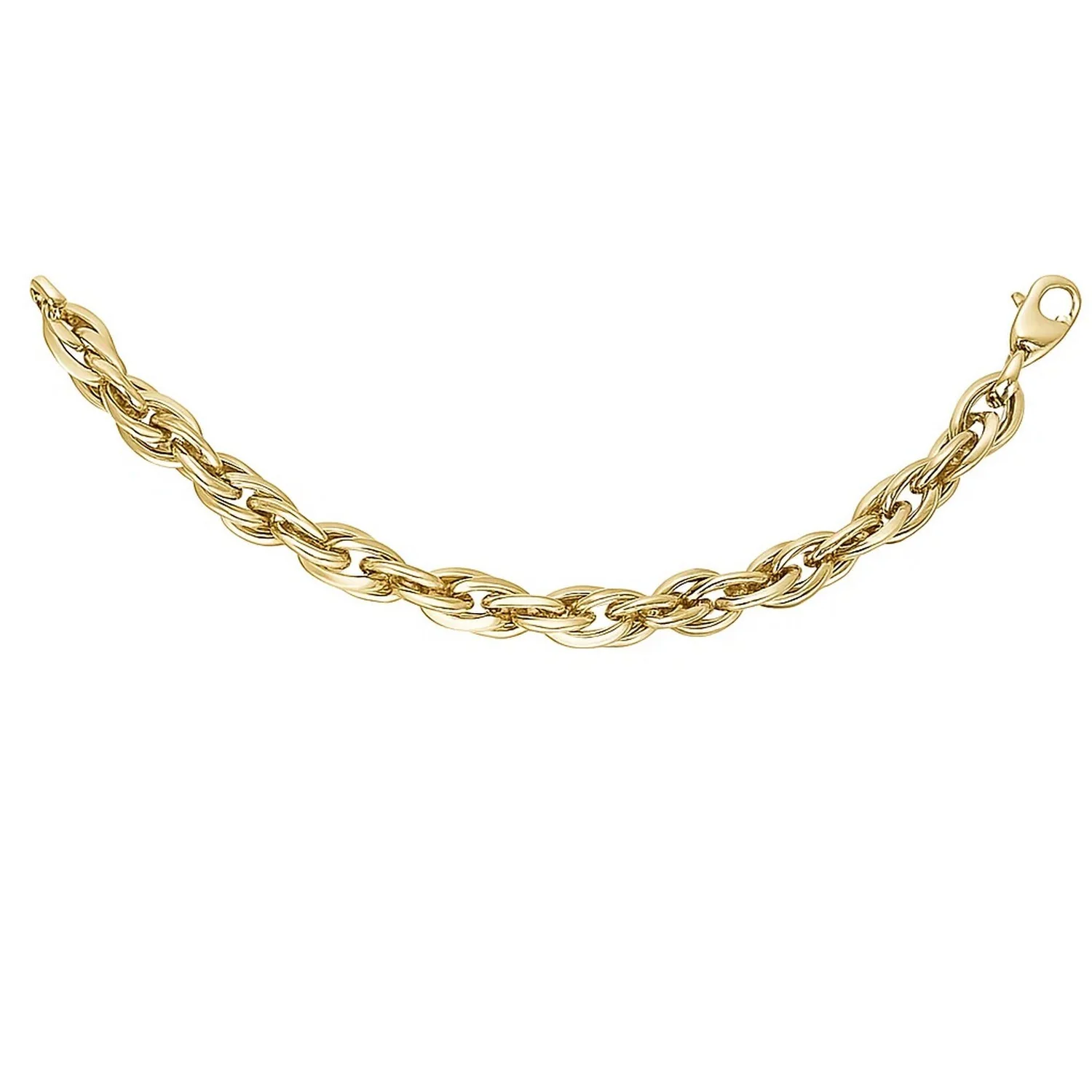 Polished Double Oval Link Chain Necklace in 14k Yellow Gold - Image 5