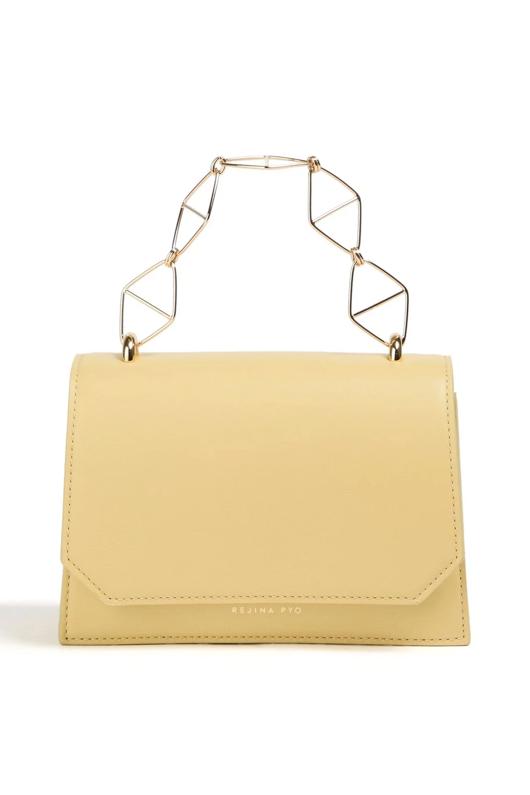 Rejina Pyo Leather Satchel Bag with Sculptural Chain Handle