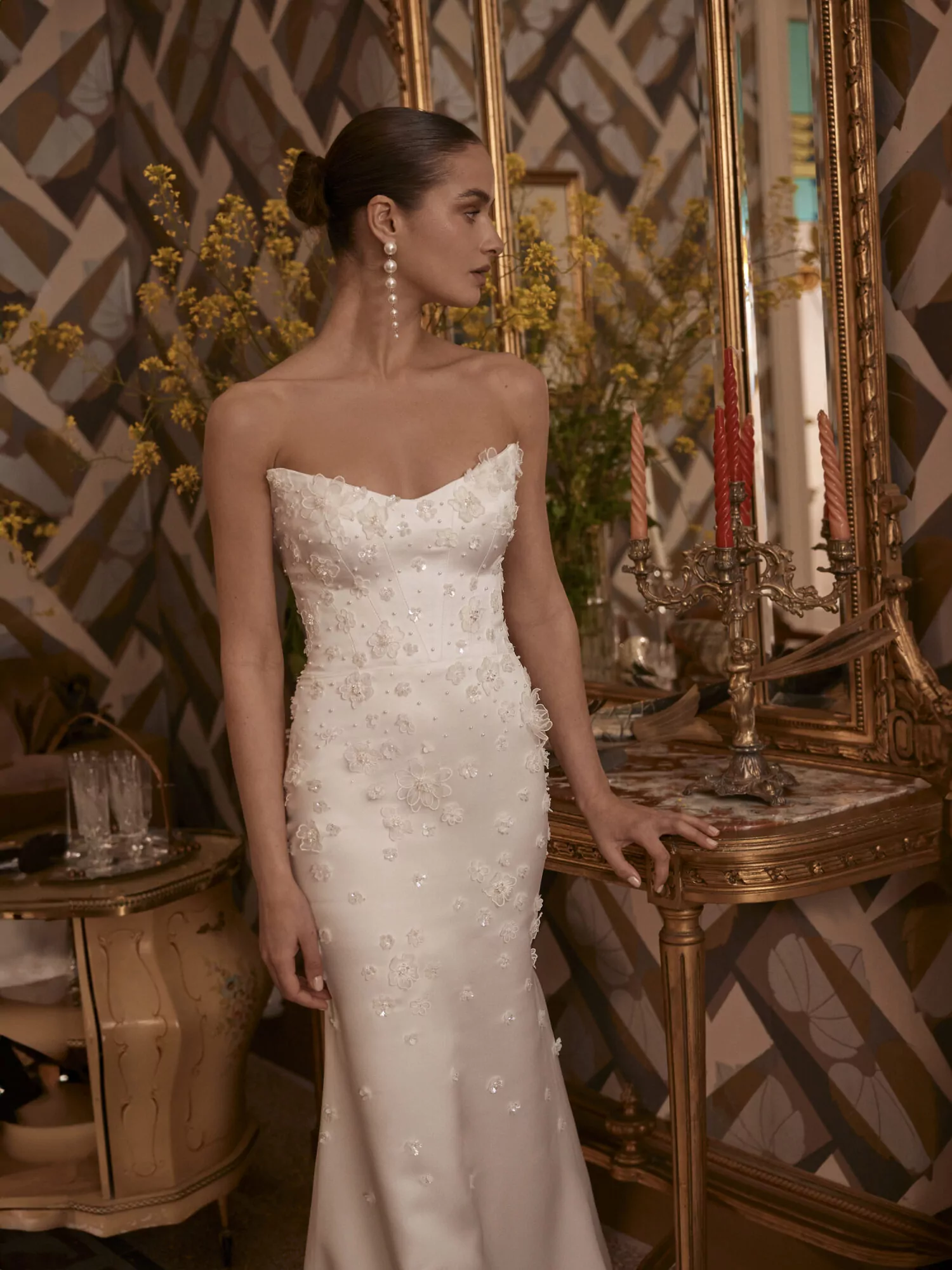Euphemia Wedding Gown In Ivory Satin - Image 8