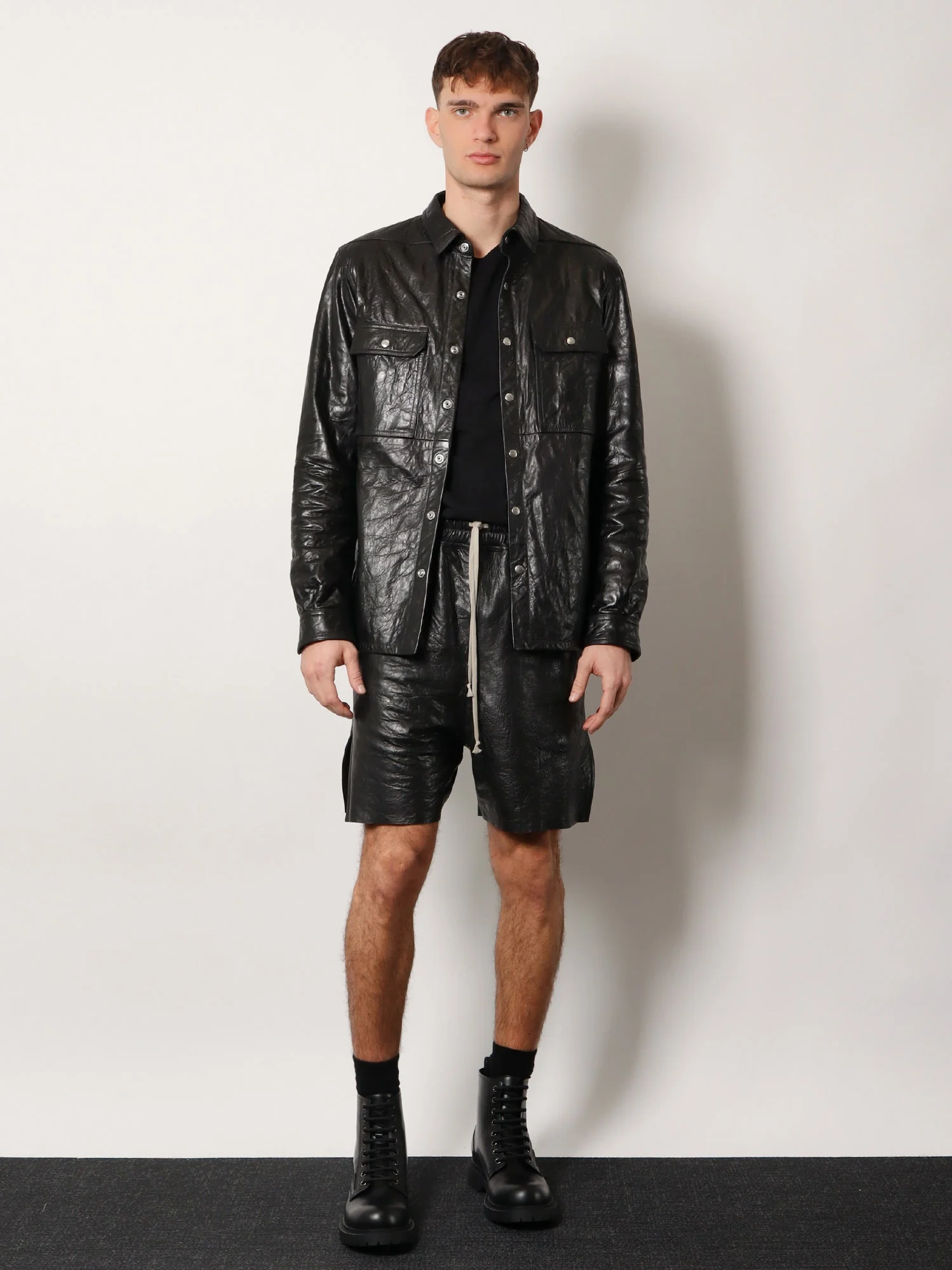 Rick Owens Outershirt Leather Jacket - Image 2