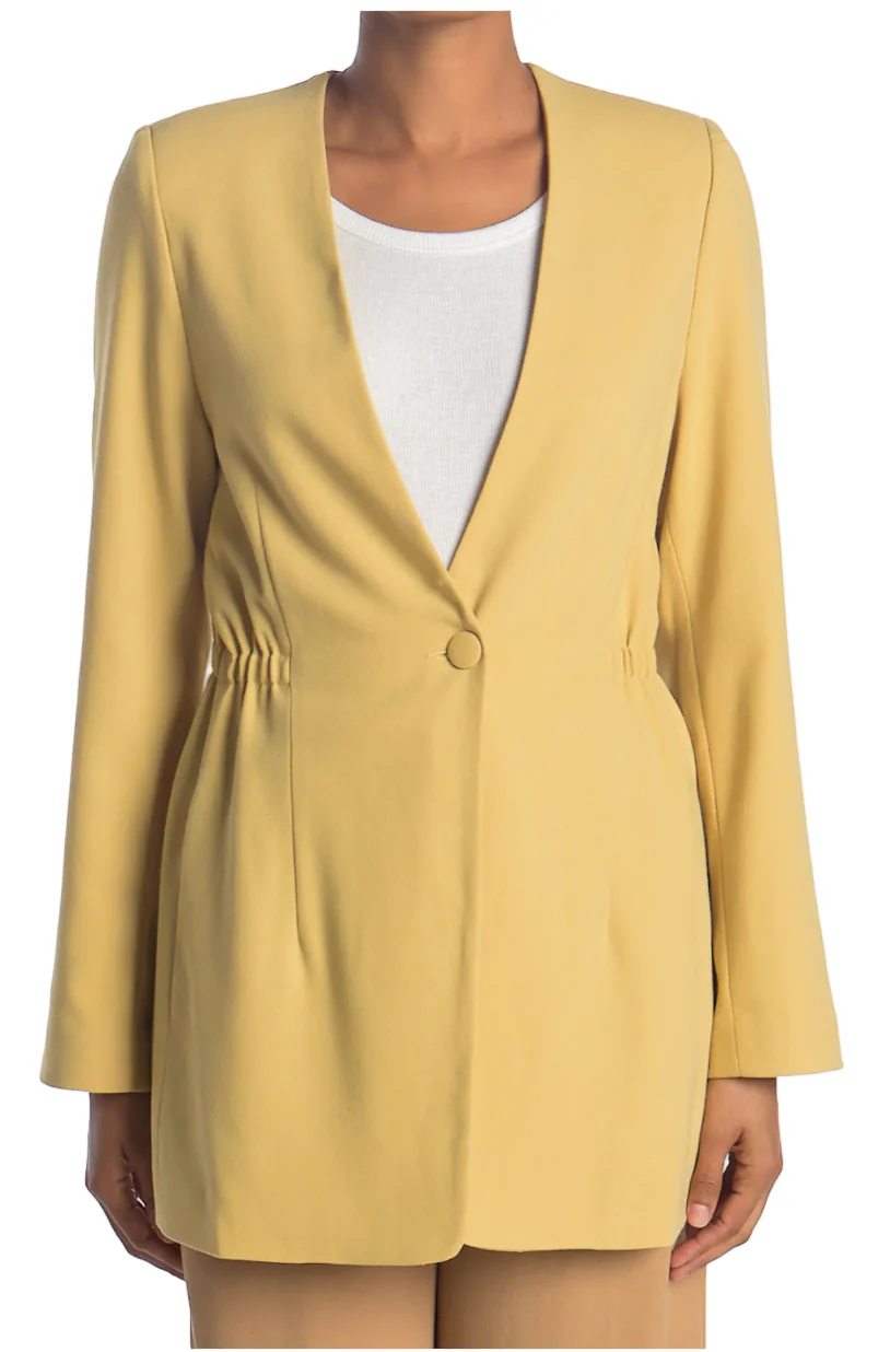 Rodebjer Crepe Single-Breasted Lined V-Neck Blazer - Image 3