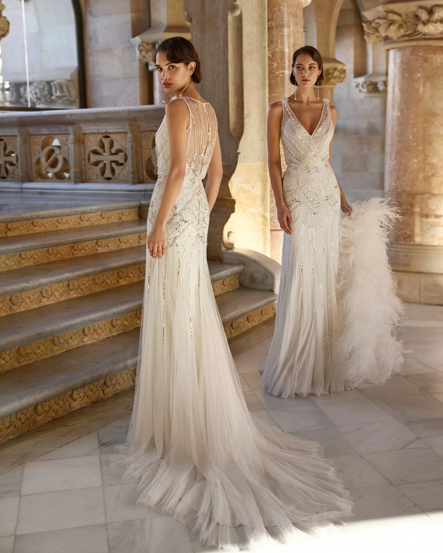 Rosa Clará Gatsby Baya Beaded Straight Wedding Gown - Image 2