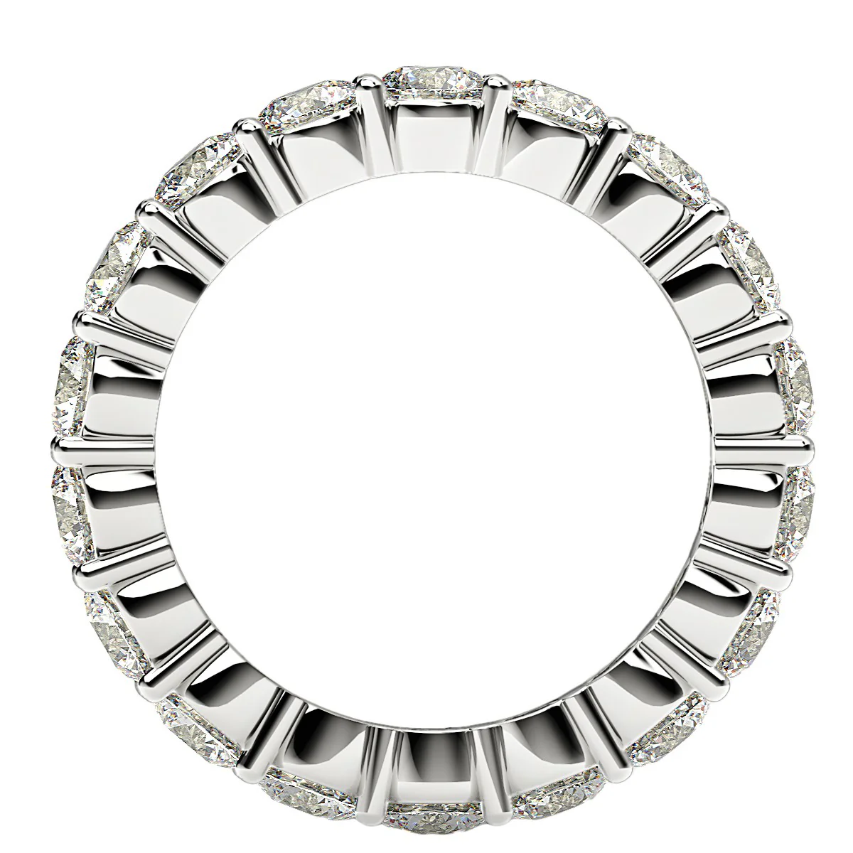 Round Cut Lab Grown Diamond Eternity Ring in 14k White Gold (2 cttw FG/VS2) - Image 3