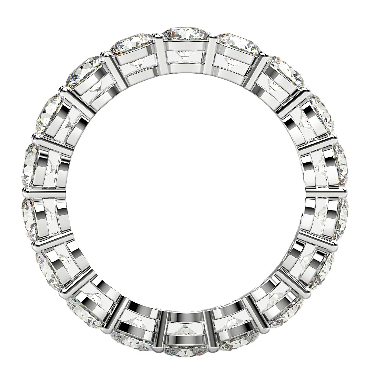 Round Cut Lab Grown Diamond Eternity Ring in 14k White Gold (2 cttw FG/VS2) - Image 3