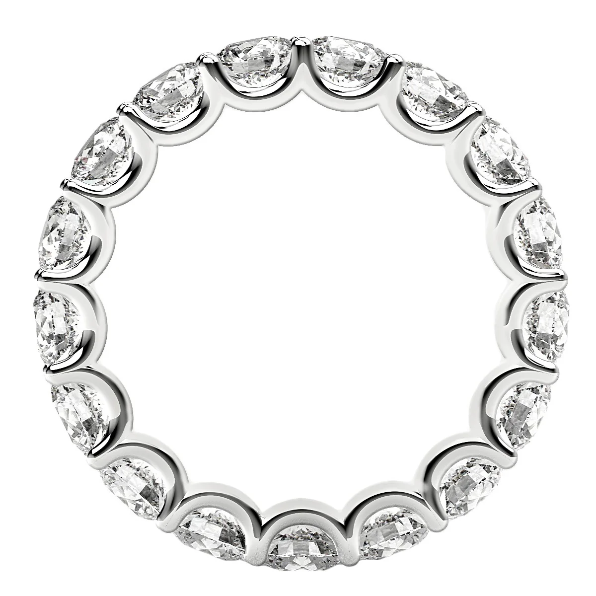 Round Cut Lab Grown Diamond Eternity Ring in 14k White Gold (3 cttw FG/VS2) - Image 3