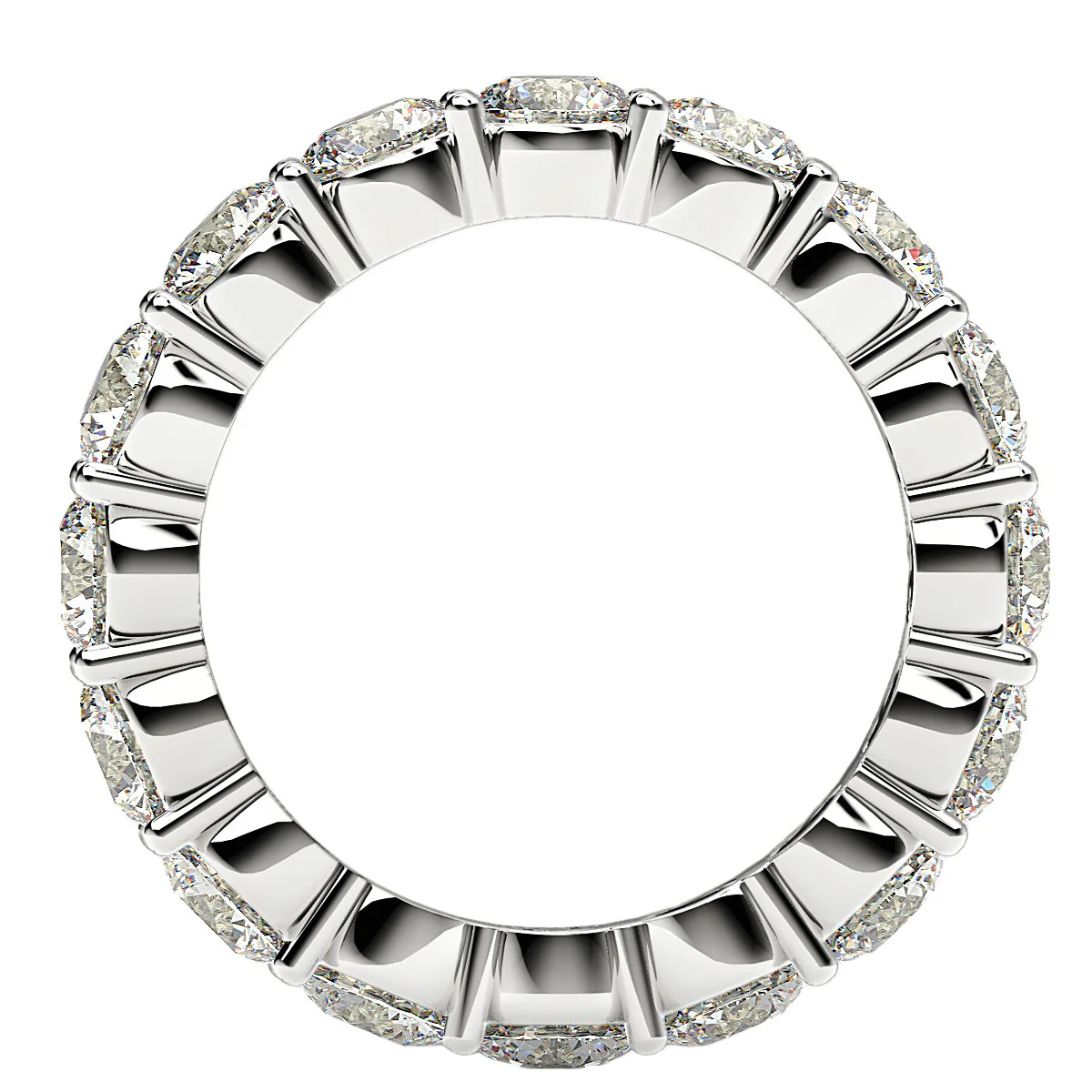 Round Cut Lab Grown Diamond Eternity Ring in 14k White Gold (4 cttw FG/VS2) - Image 3